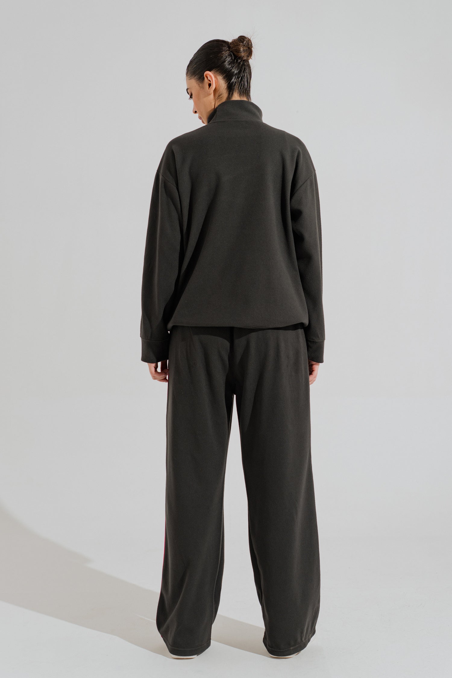 Charcoal High Neck Oversize Cropped Sweatshirt - Hustle N Holla