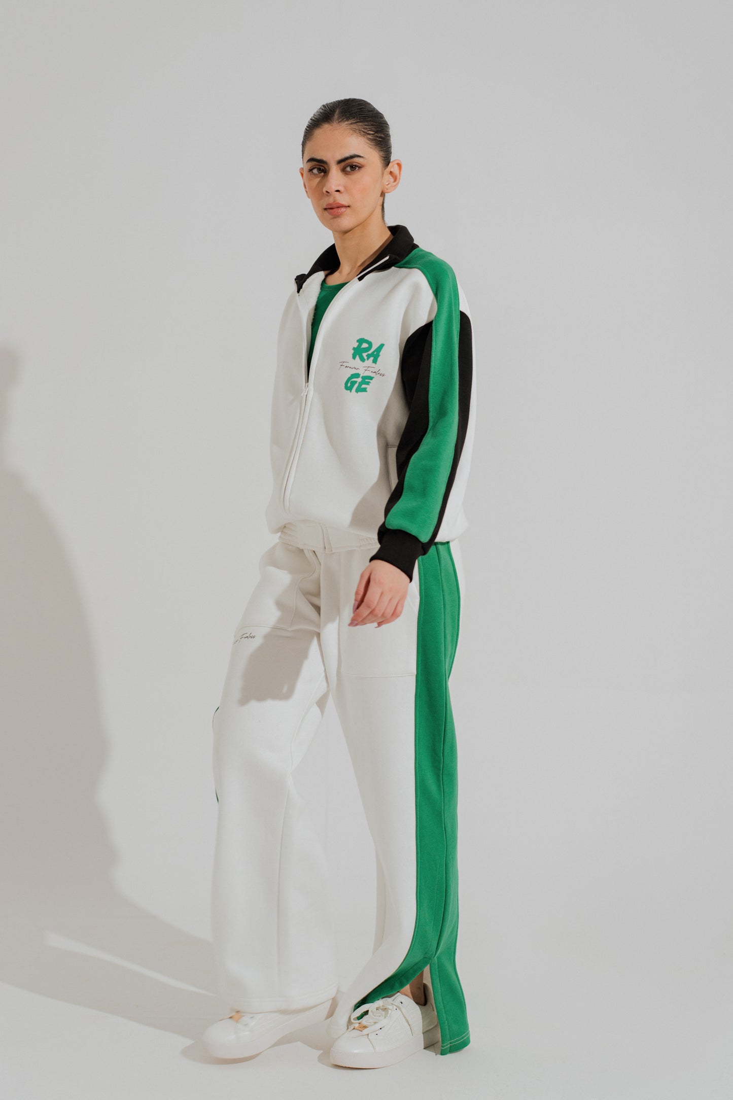 Off White Relaxed Fit Mock Neck Zipper - Hustle N Holla