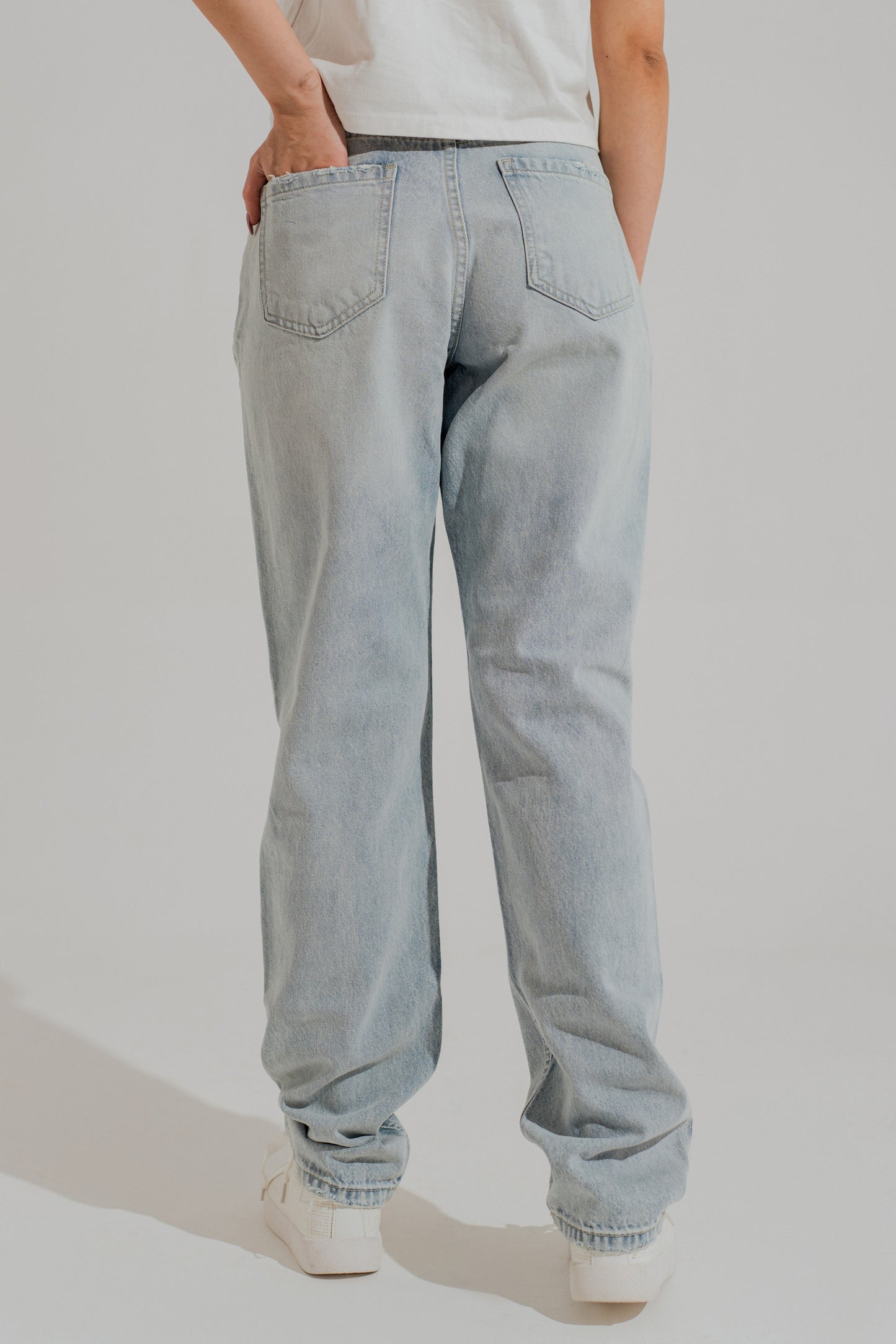 Light Wash Five Pocket Ripped Jeans - Hustle N Holla