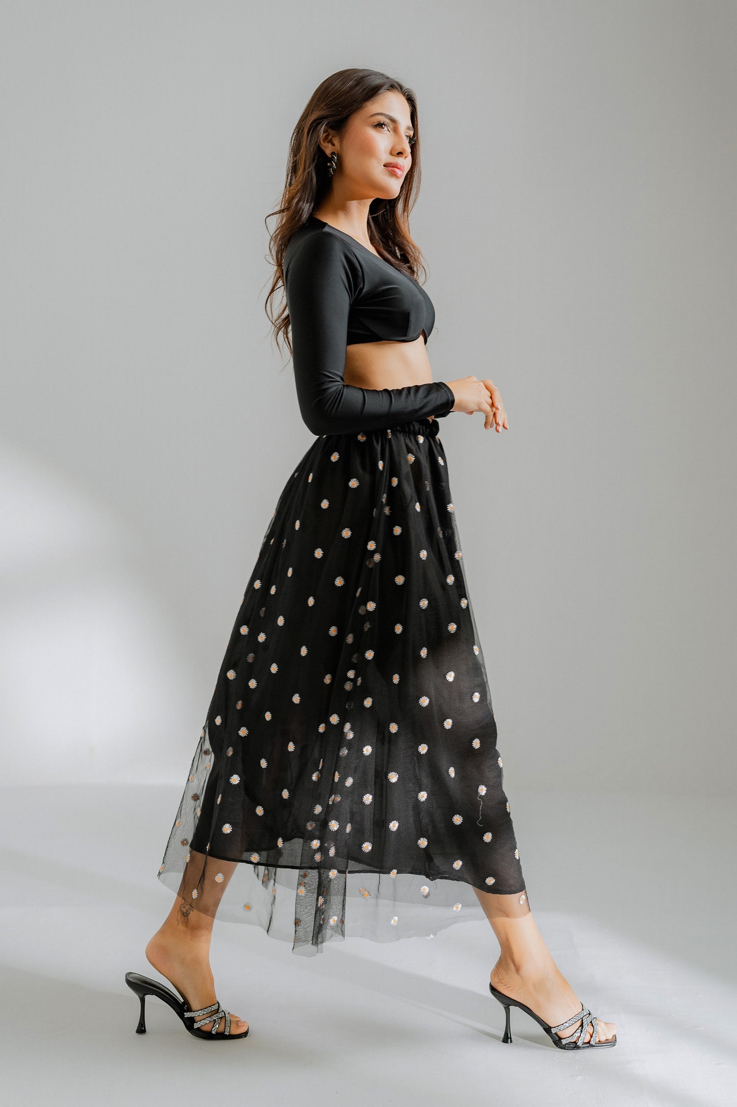 Embroidered Net Skirt - Hustle N Holla