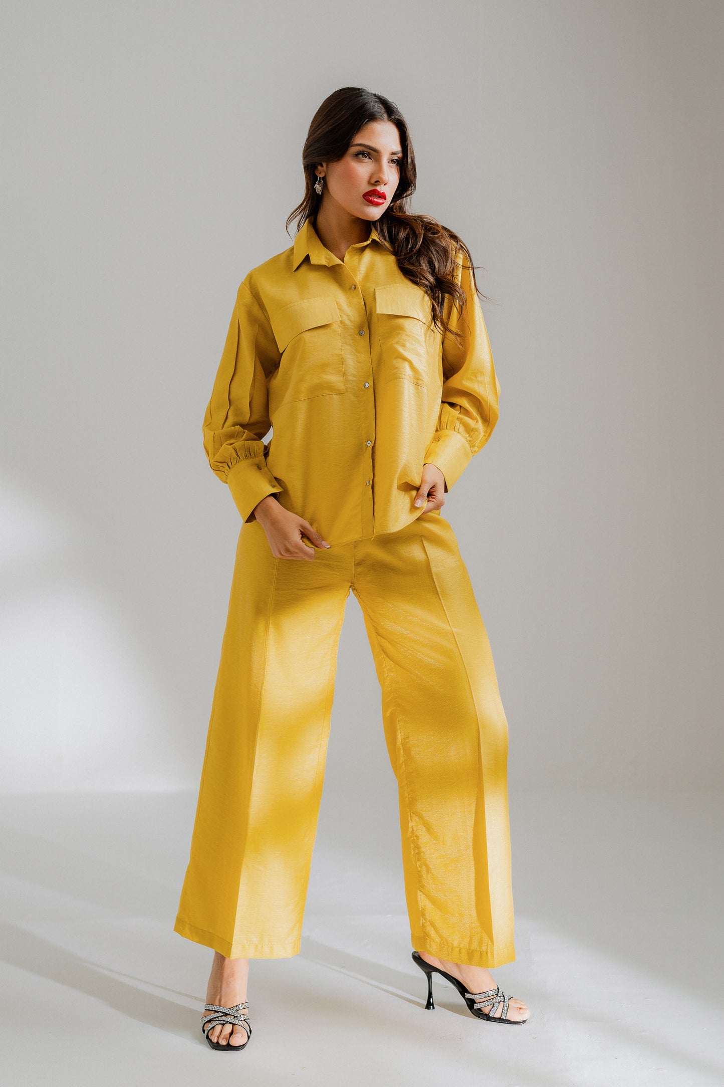 Mustard Shirt with Double Pockets - Hustle N Holla