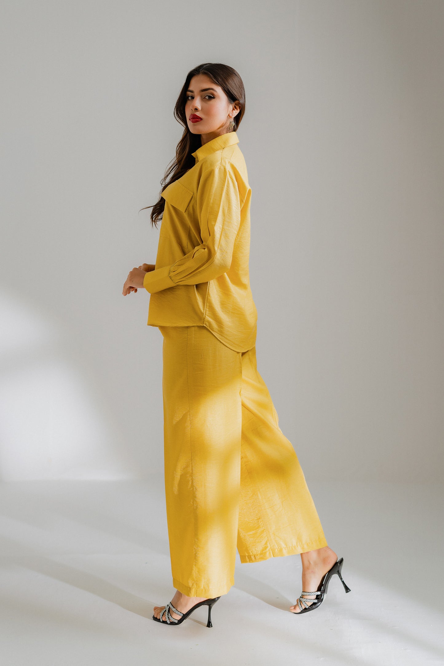 Mustard Shirt with Double Pockets - Hustle N Holla