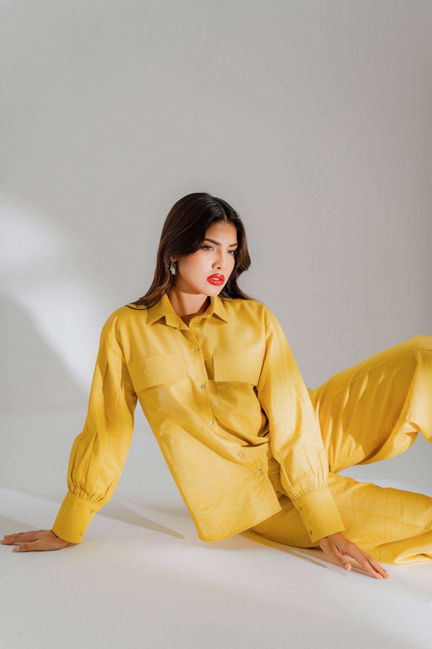 Mustard Shirt with Double Pockets - Hustle N Holla