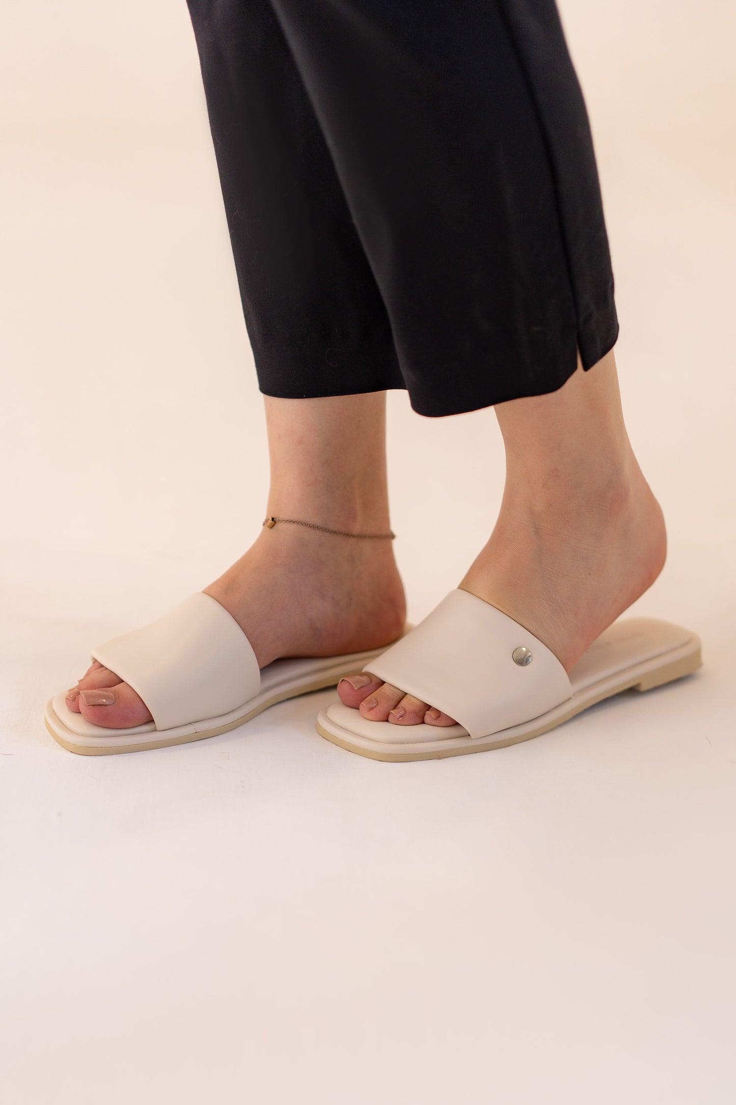 Beige Luxe Flat Slip-Ons - Hustle N Holla