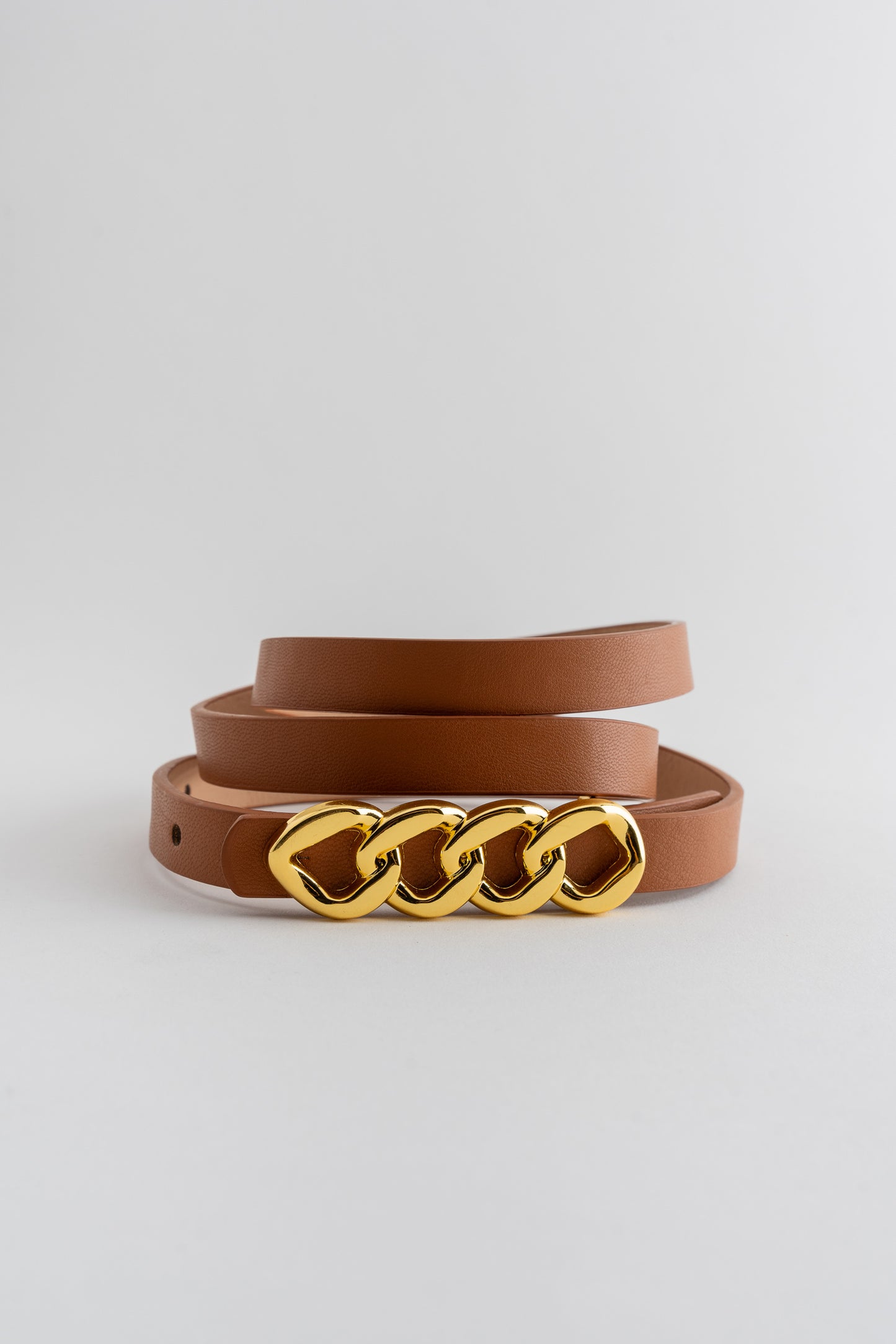 Tan Belt with Gold Detail
