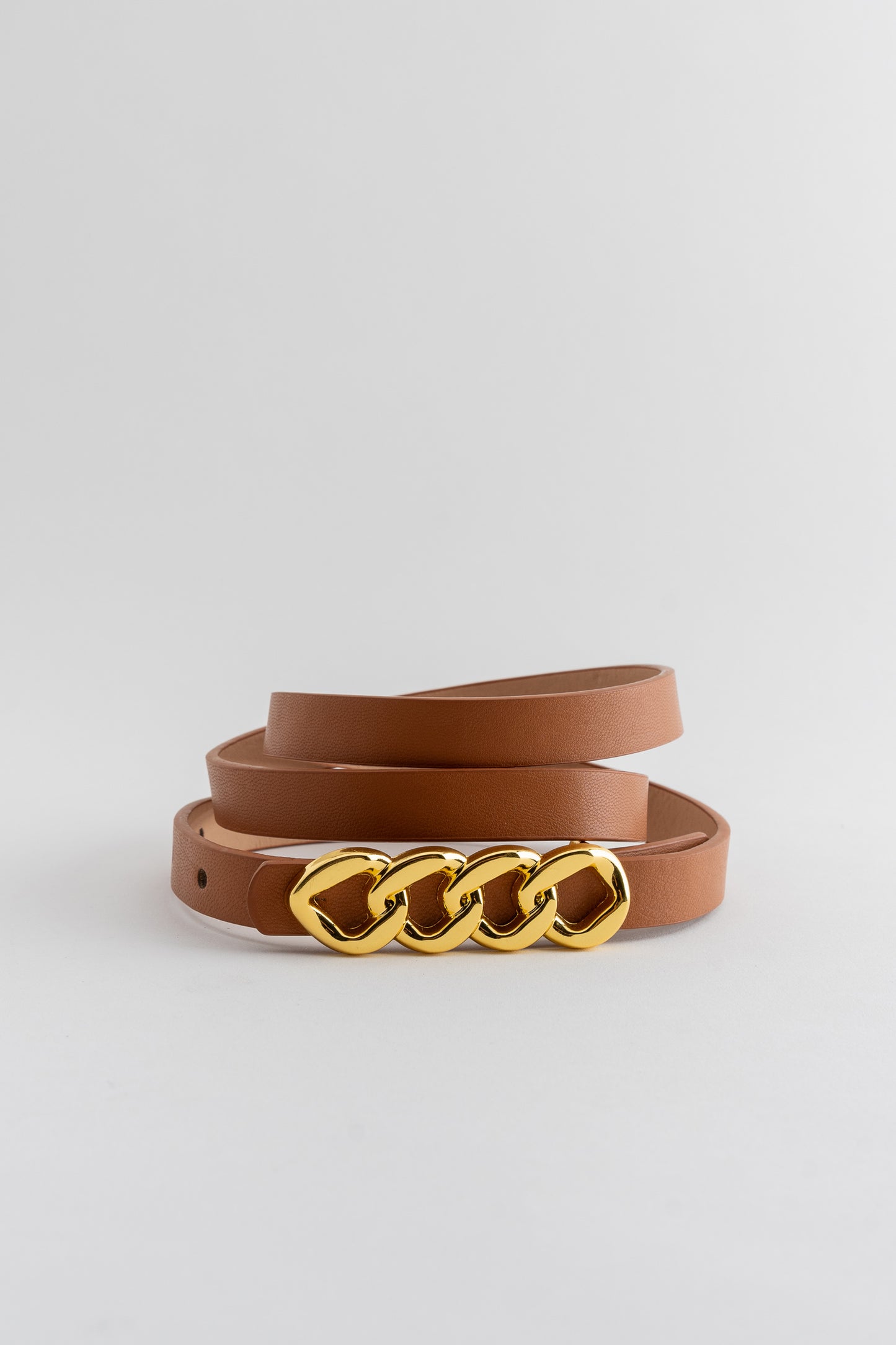 Tan Belt with Gold Detail