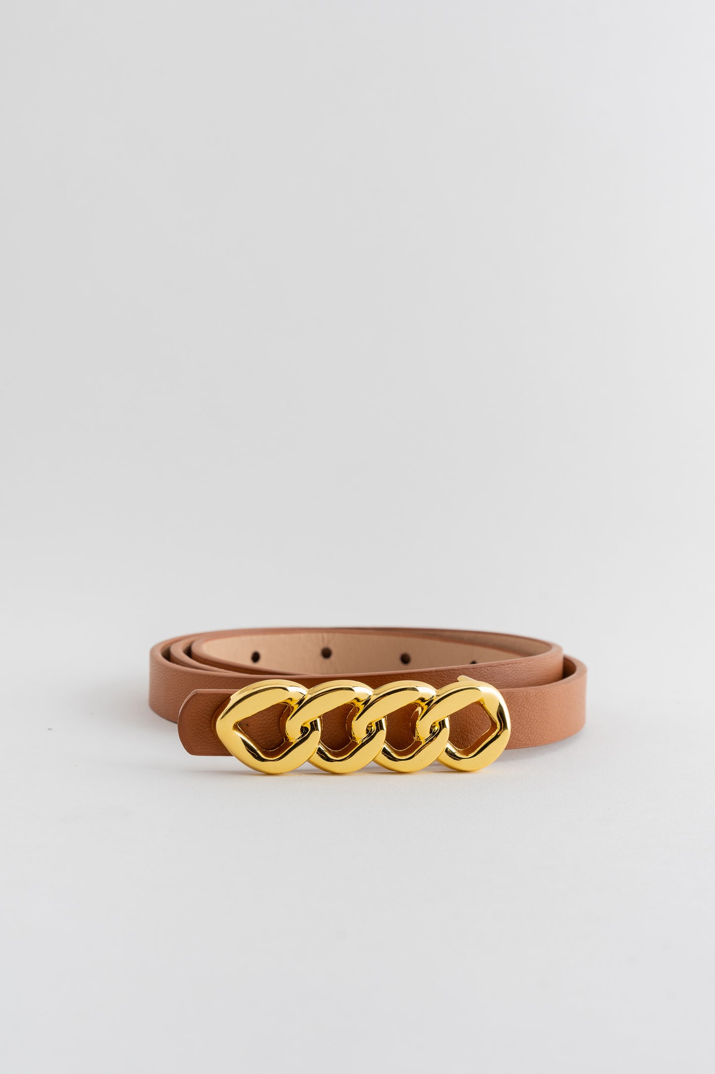 Tan Belt with Gold Detail