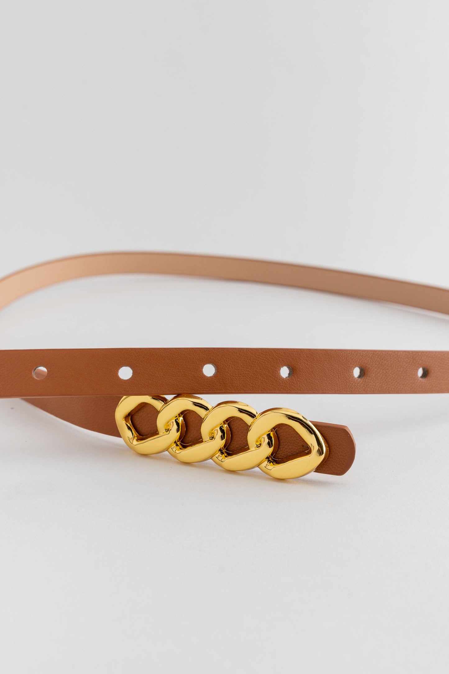 Tan Belt with Gold Detail