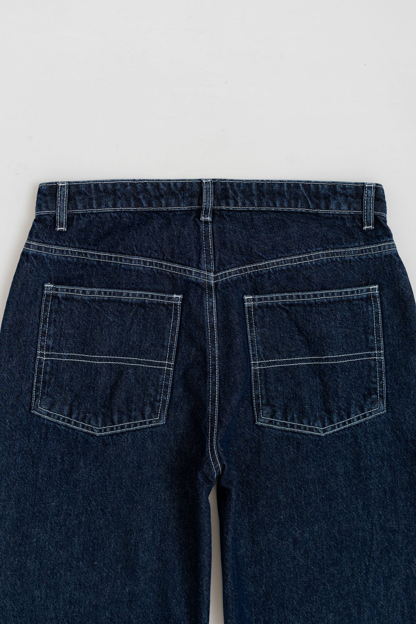 Indigo Wash Cut & Sew Baggy Fit Jeans - Hustle N Holla