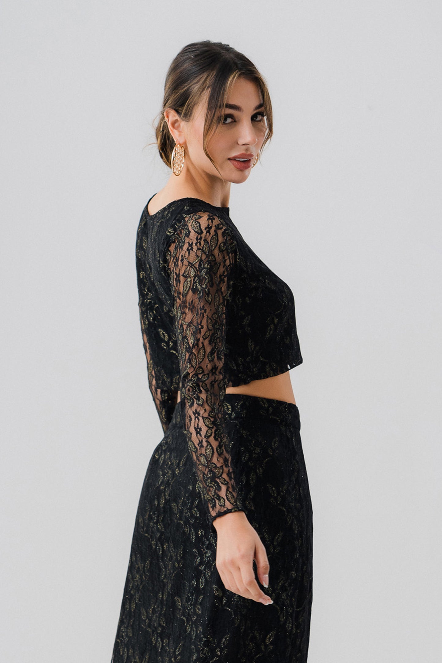 Black Net Crop Top - Hustle N Holla