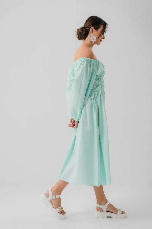 Mint Ruffled Midi Dress