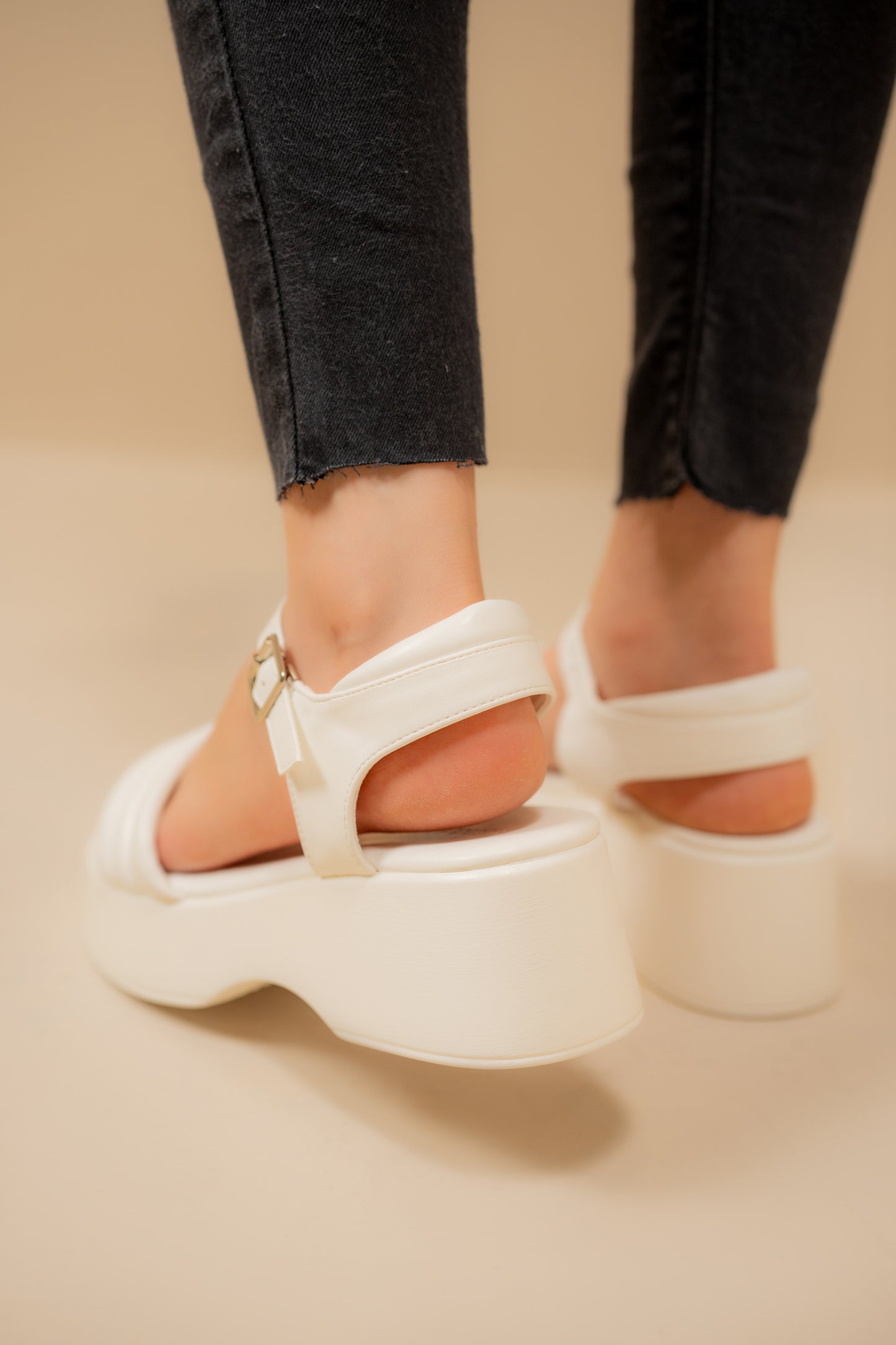 White Strappy Chunky Sandals