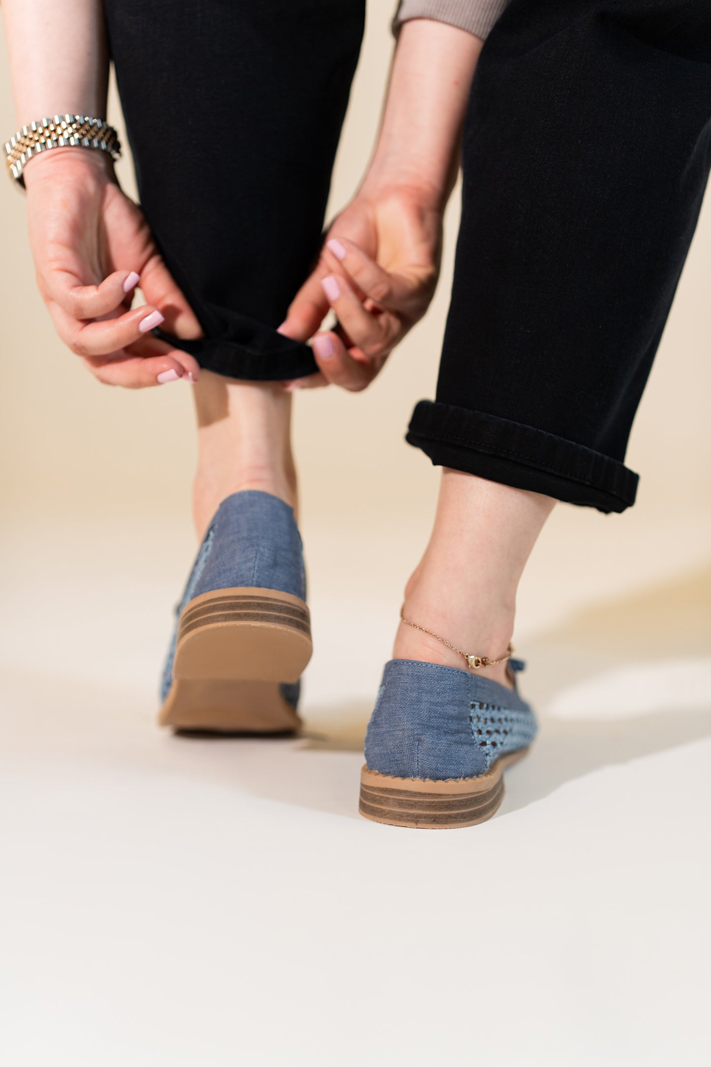 Blue Loafers With Bow Detail - Hustle N Holla