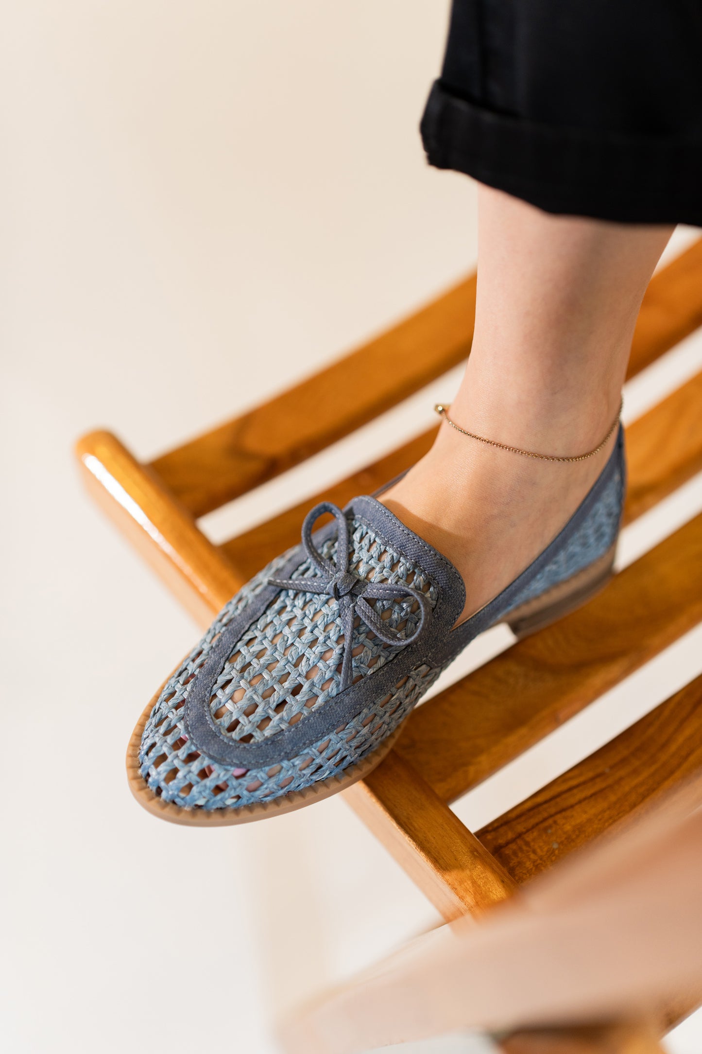 Blue Loafers With Bow Detail - Hustle N Holla