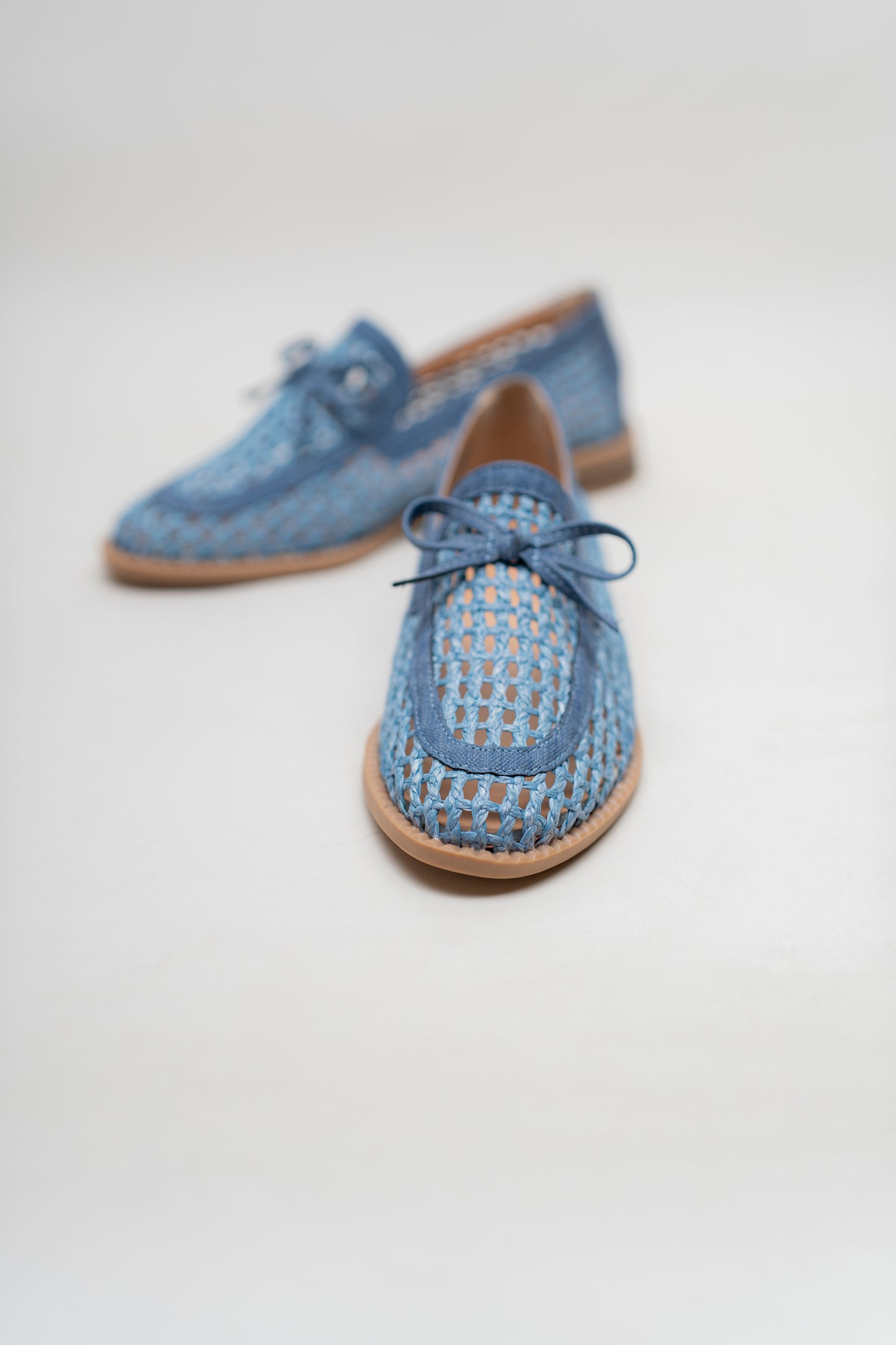 Blue Loafers With Bow Detail - Hustle N Holla