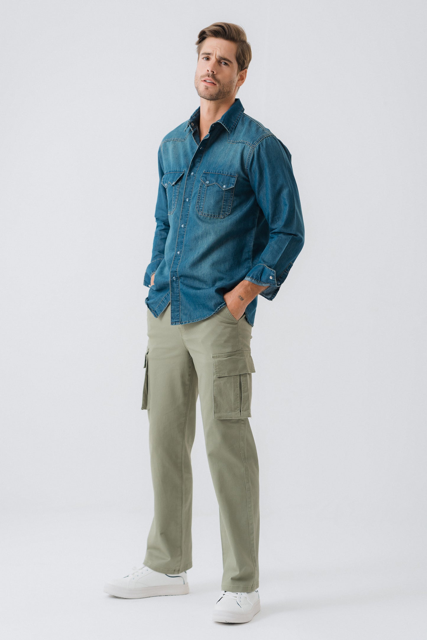 Vintage Blue Wash Chambray Shirt - Hustle N Holla