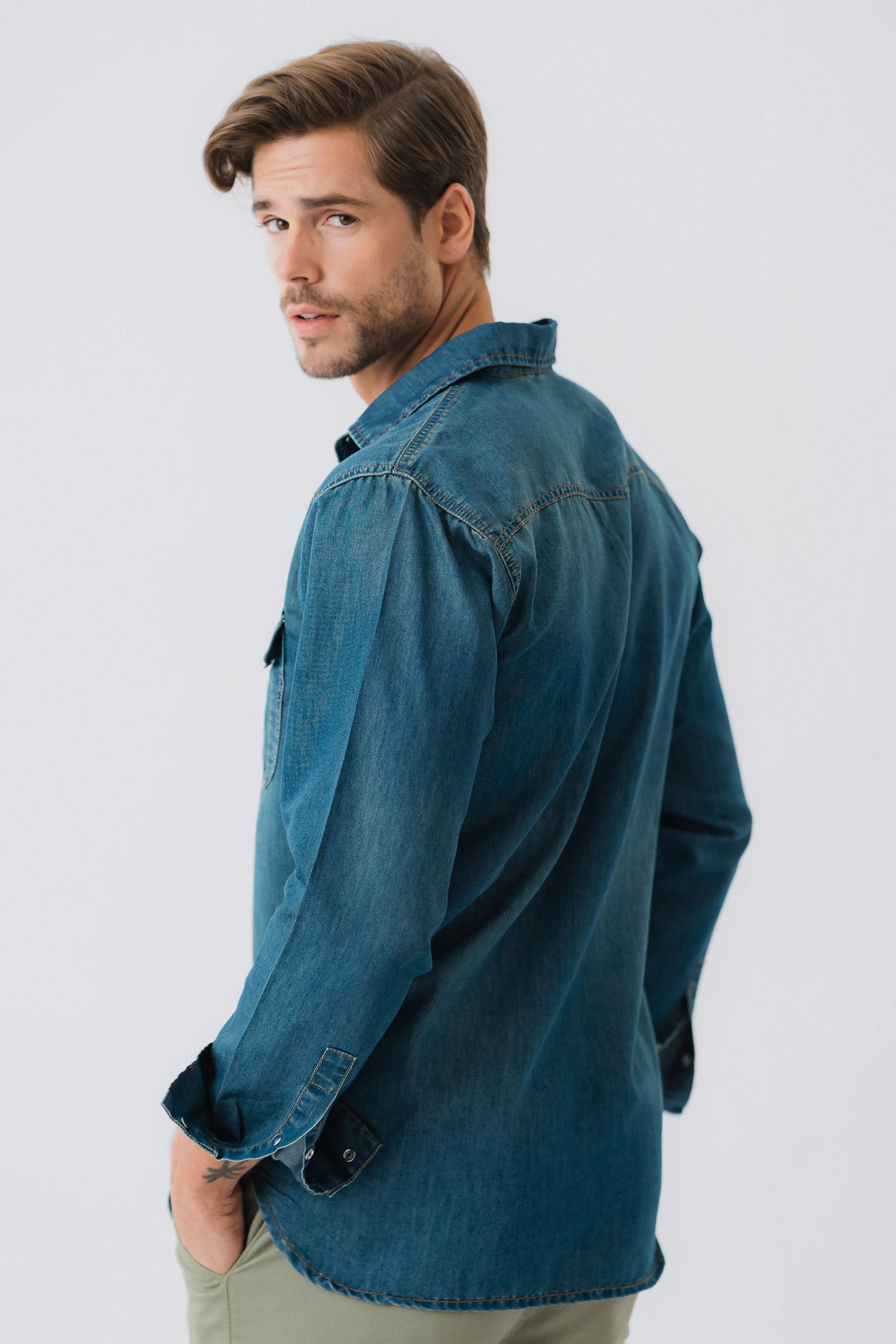 Vintage Blue Wash Chambray Shirt - Hustle N Holla