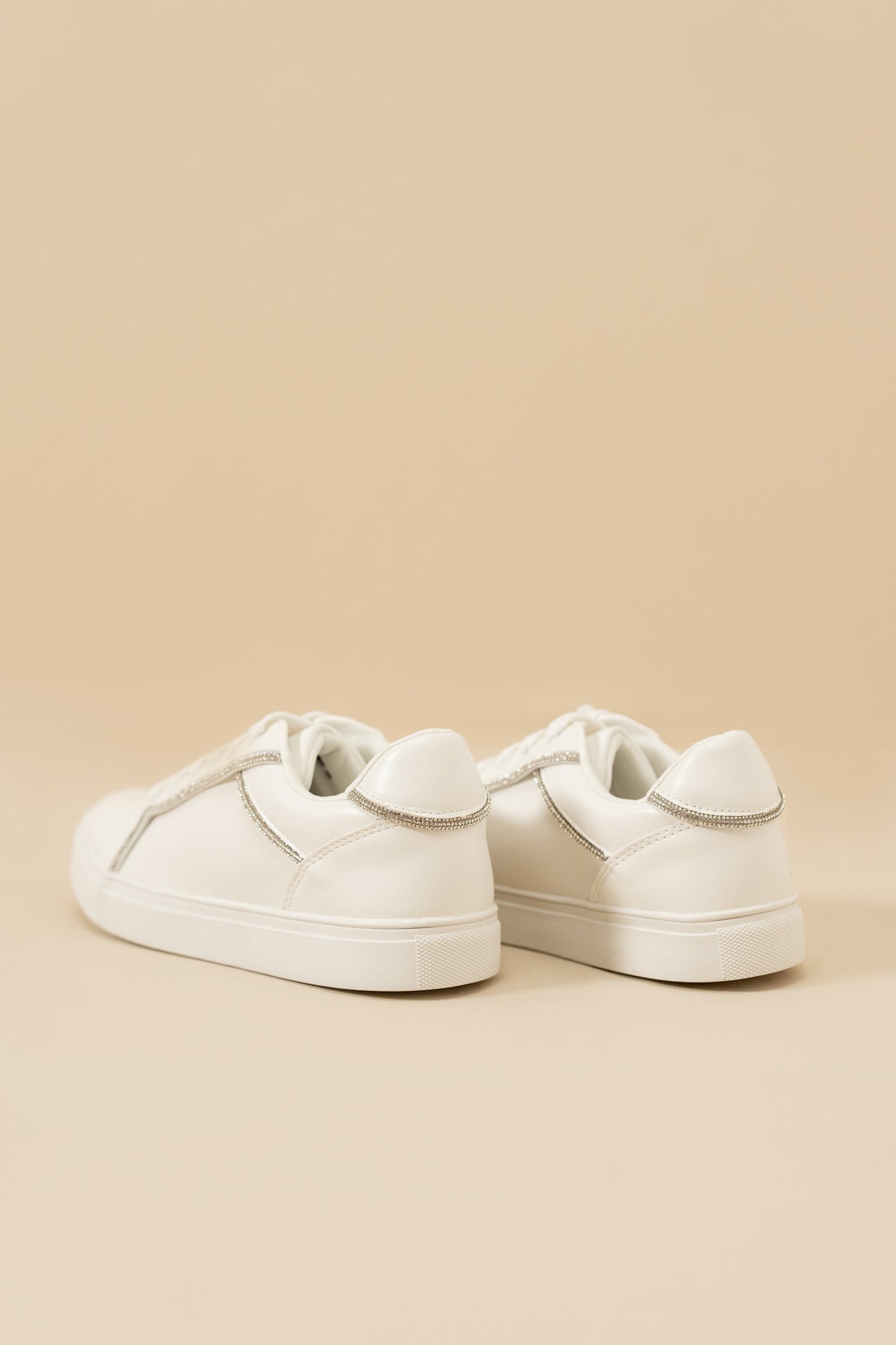 White Sneakers with Rhinestone detail