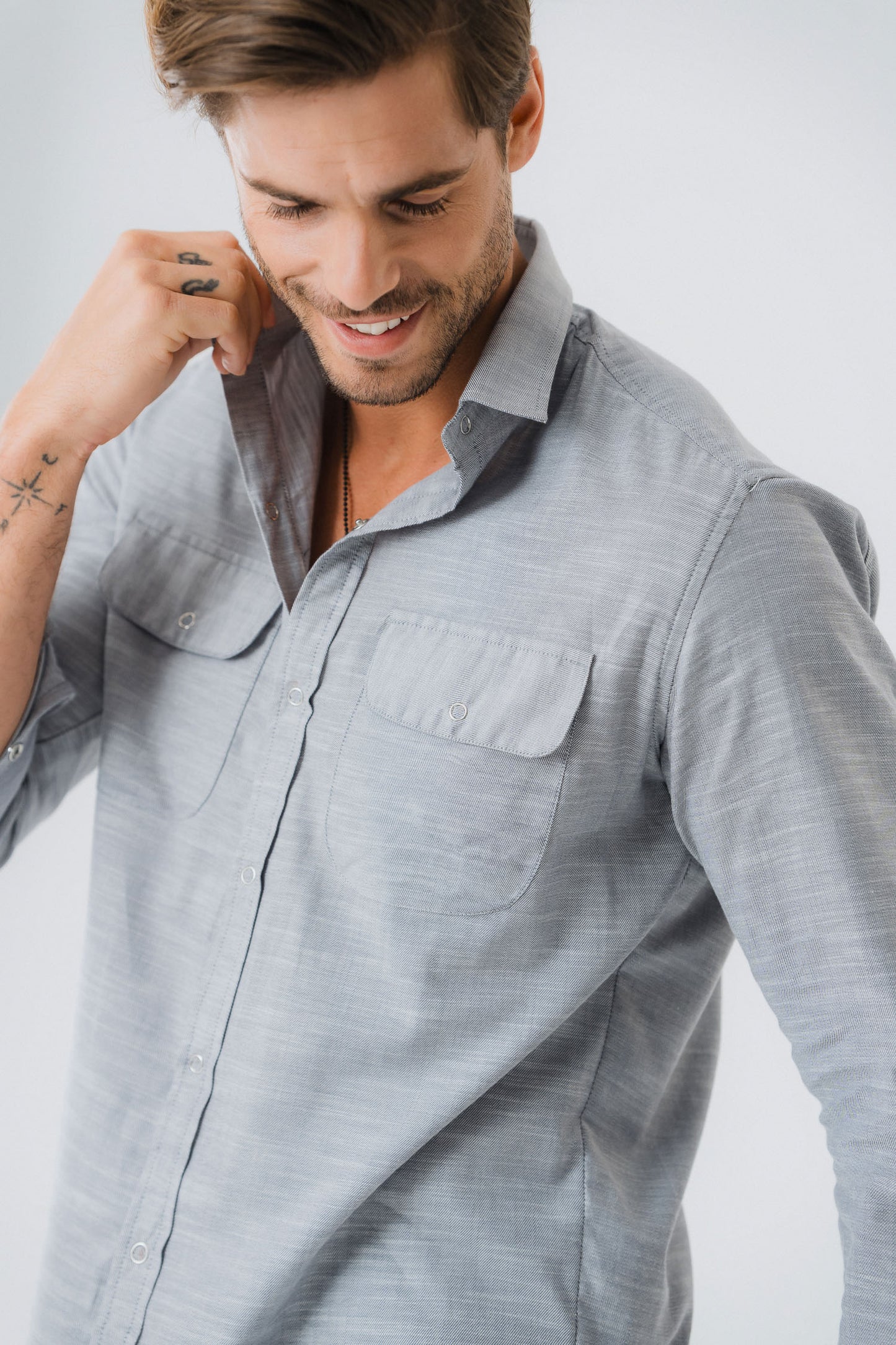 Grey Regular Fit Shirt - Hustle N Holla