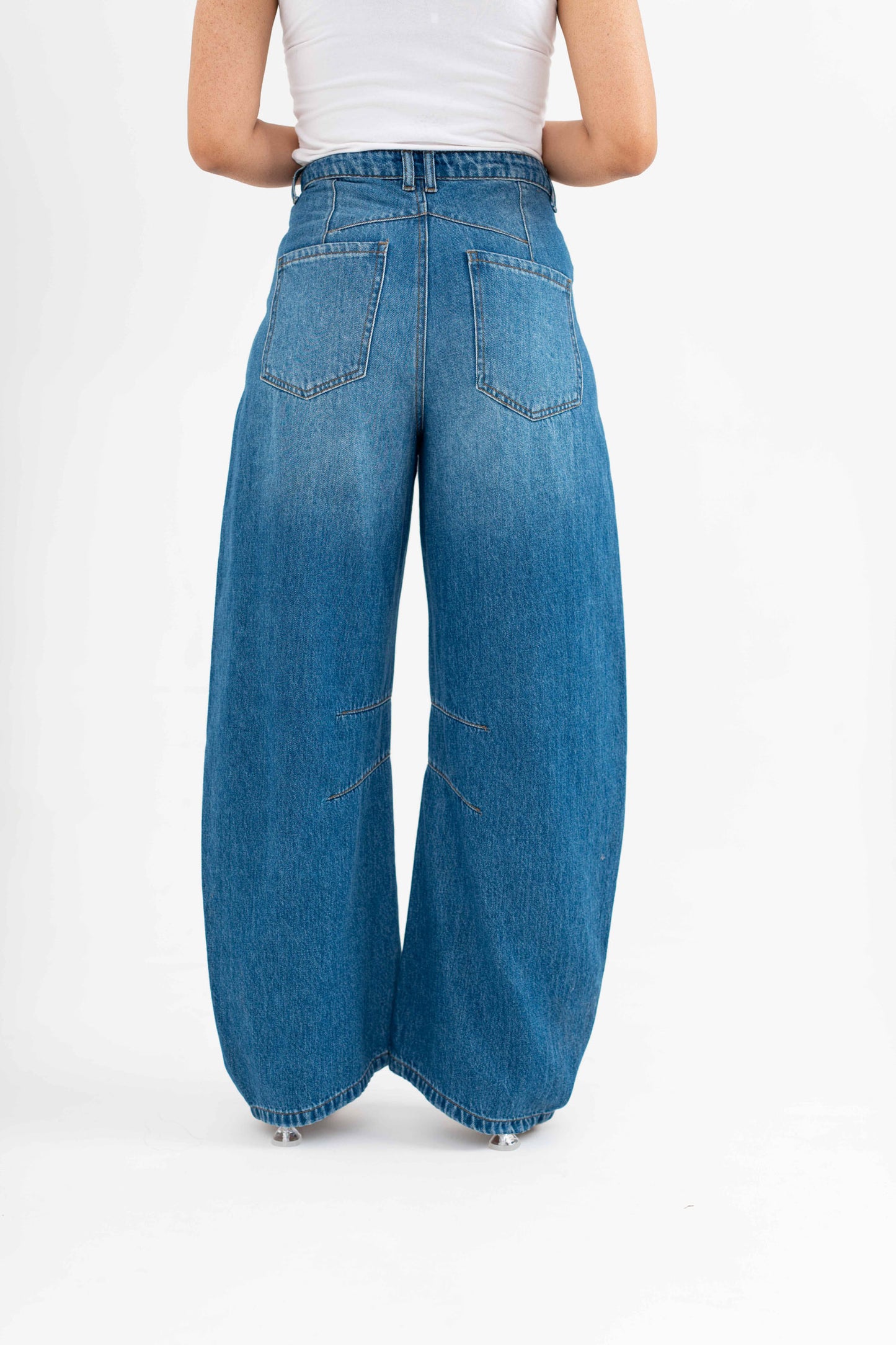 Light Blue Barrel Jeans - Hustle N Holla