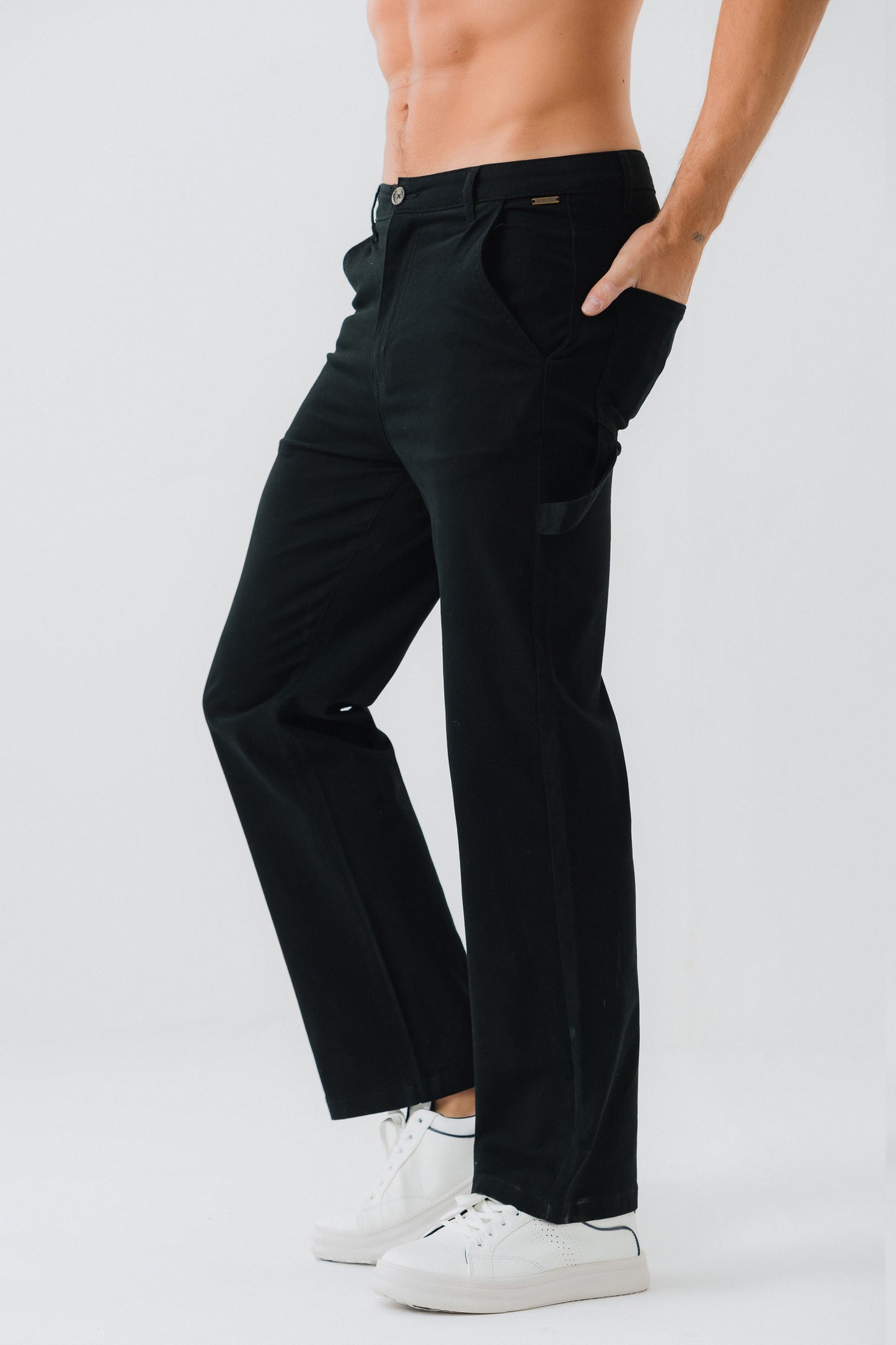 Black Regular Fit Chino Pants - Hustle N Holla