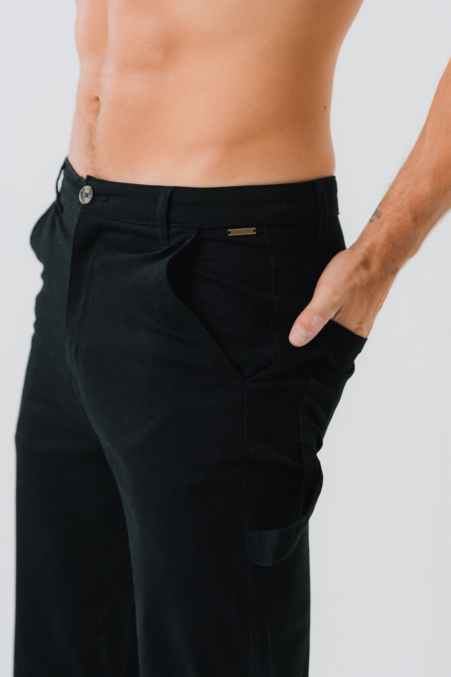 Black Regular Fit Chino Pants - Hustle N Holla