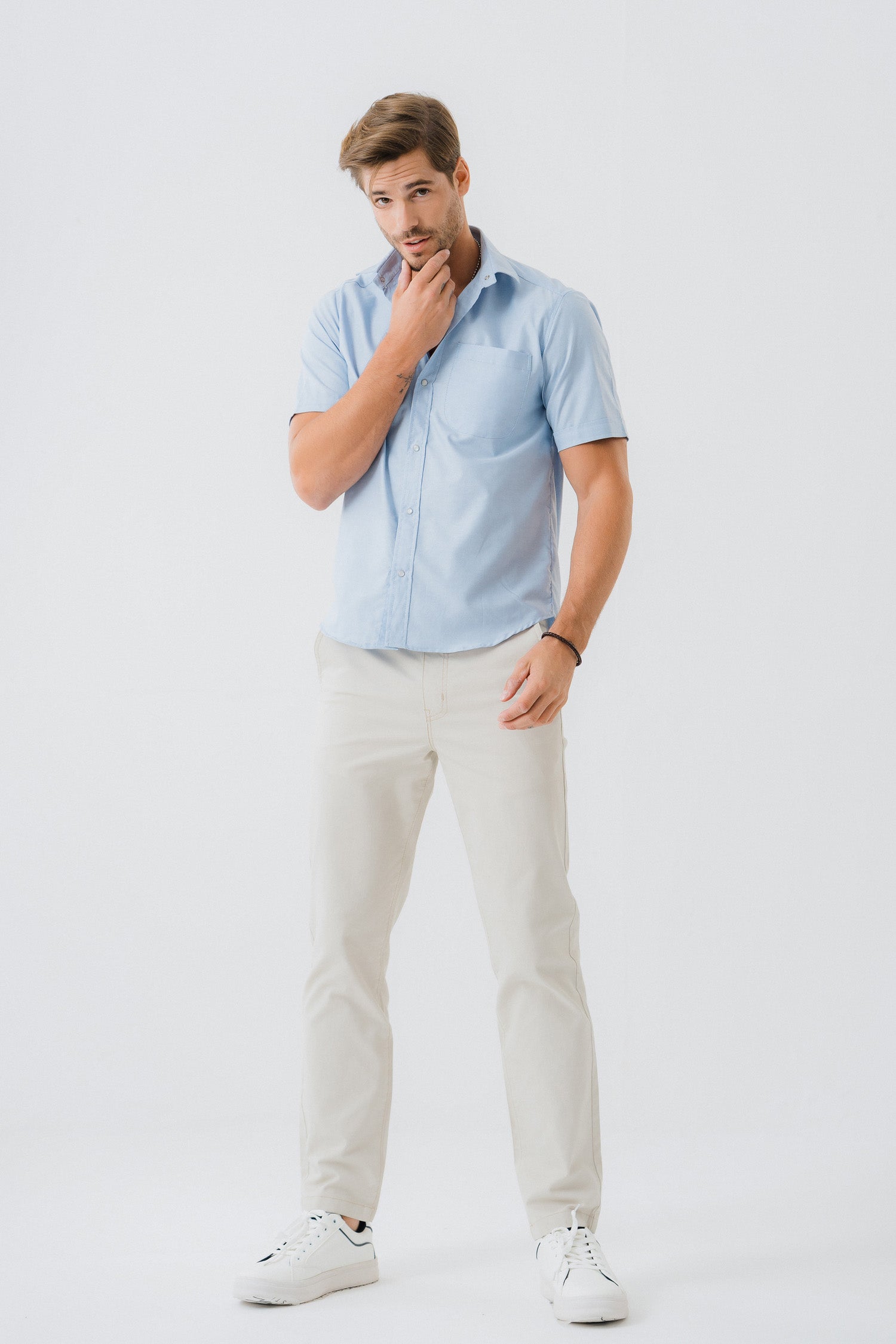 Light Blue Short Sleeve Shirt - Hustle N Holla