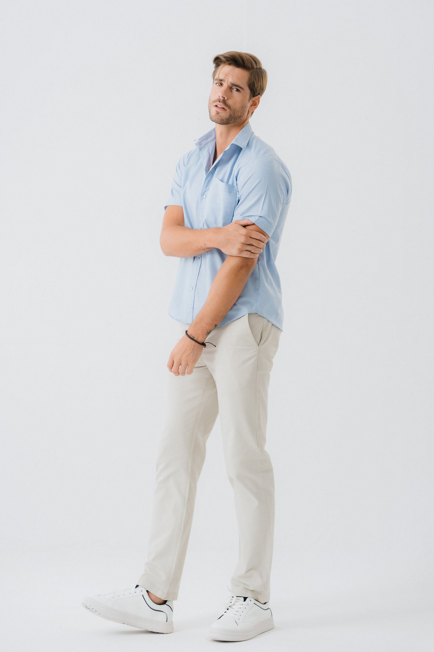 Light Blue Short Sleeve Shirt - Hustle N Holla