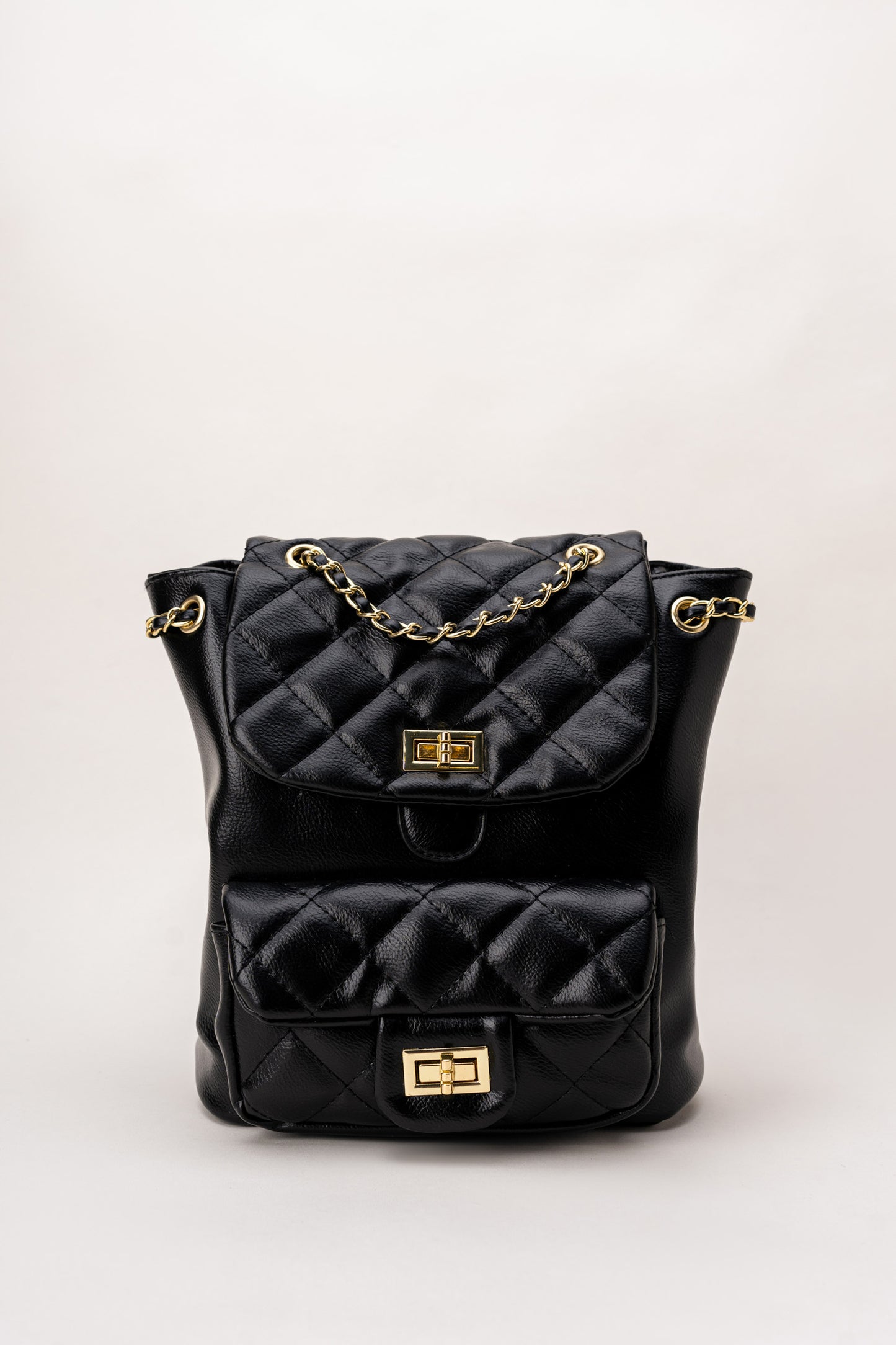 Black Quilted Backpack - Hustle N Holla