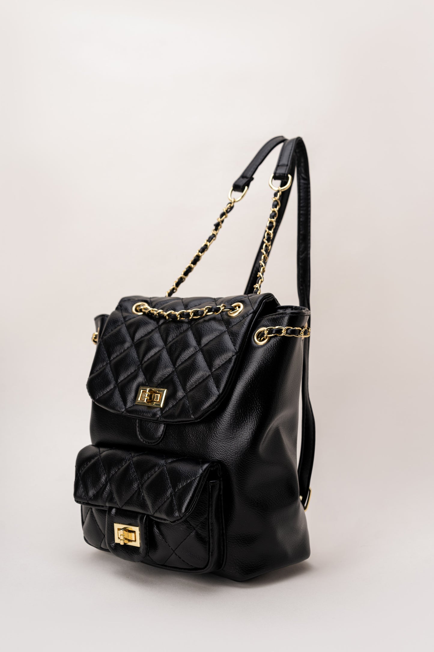 Black Quilted Backpack - Hustle N Holla