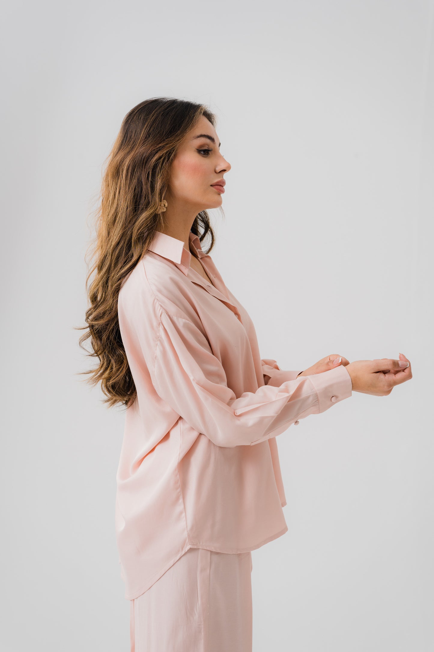 Peach Pink Long Sleeve Shirt - Hustle N Holla