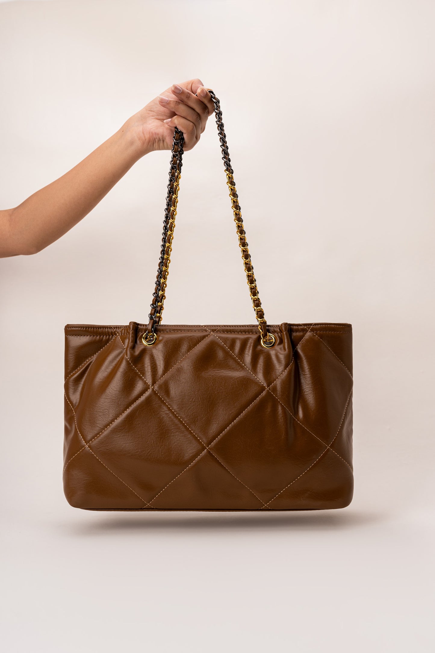Tan Contrast Chain Bag