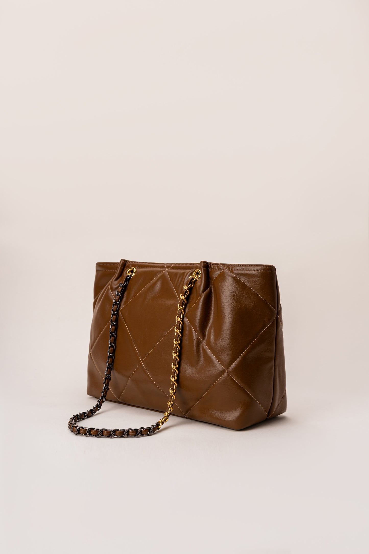 Tan Contrast Chain Bag