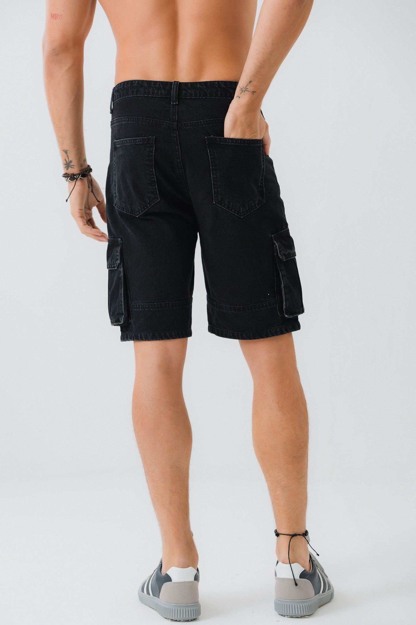 Black Cargo Denim Shorts - Hustle N Holla