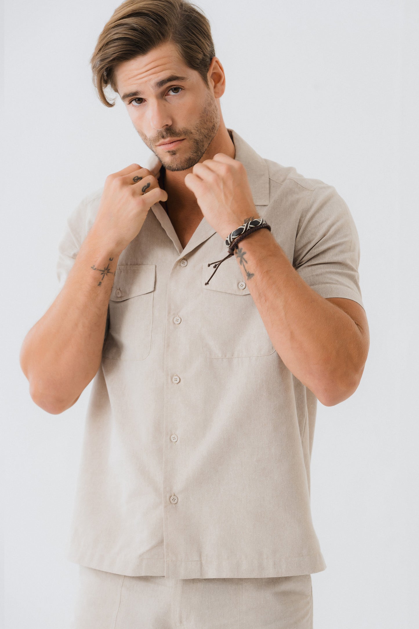 Beige Regular Fit Shirt - Hustle N Holla
