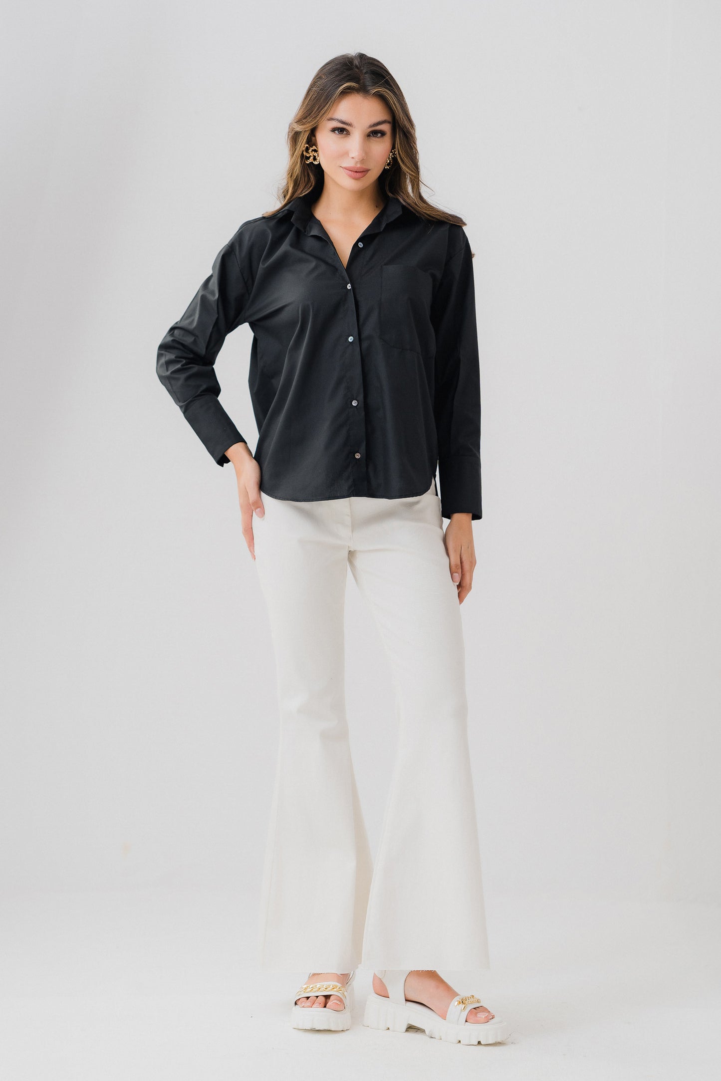 Black Full Sleeves Shirt - Hustle N Holla