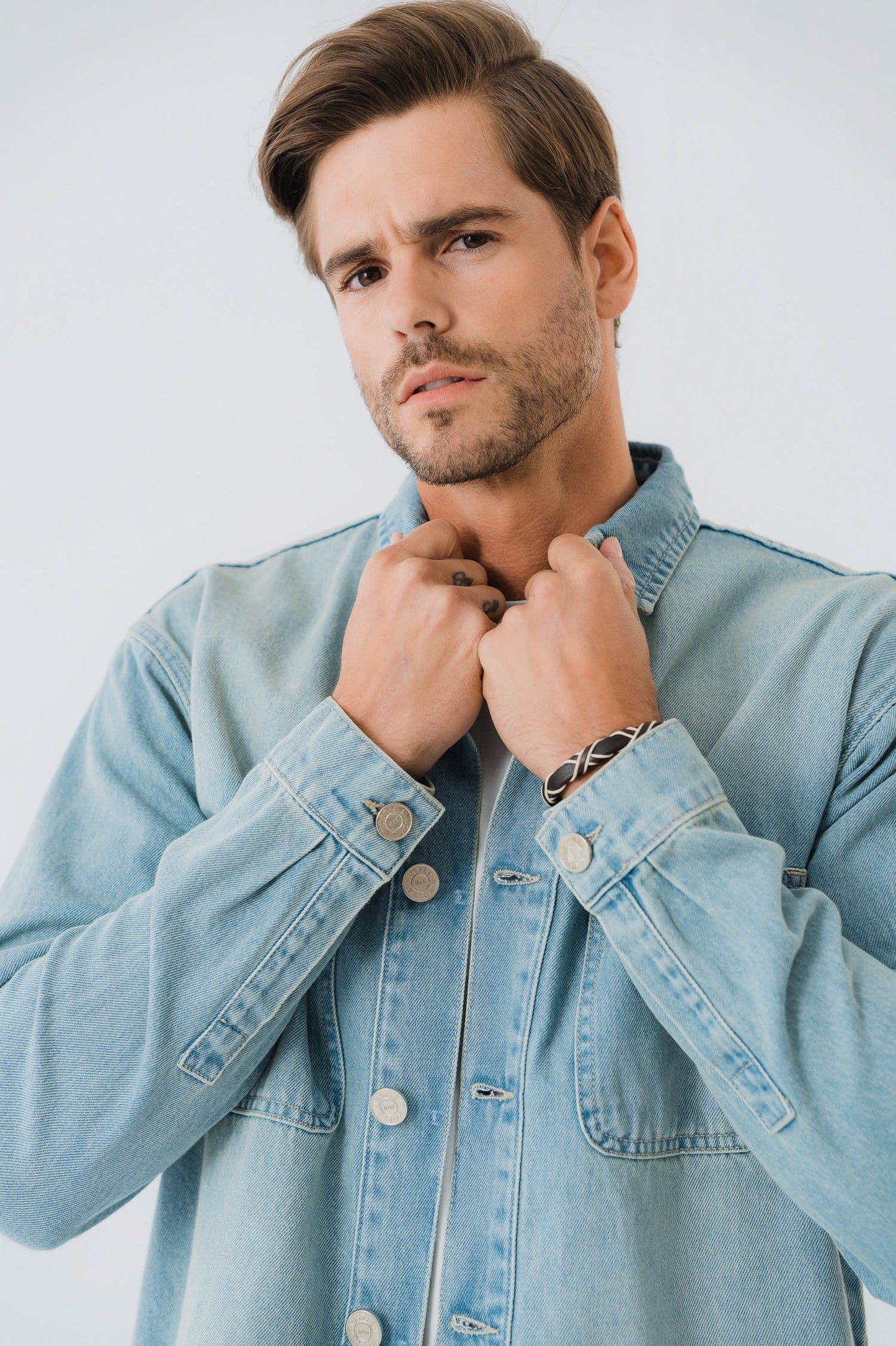 Vintage Blue Wash Denim Shirt - Hustle N Holla