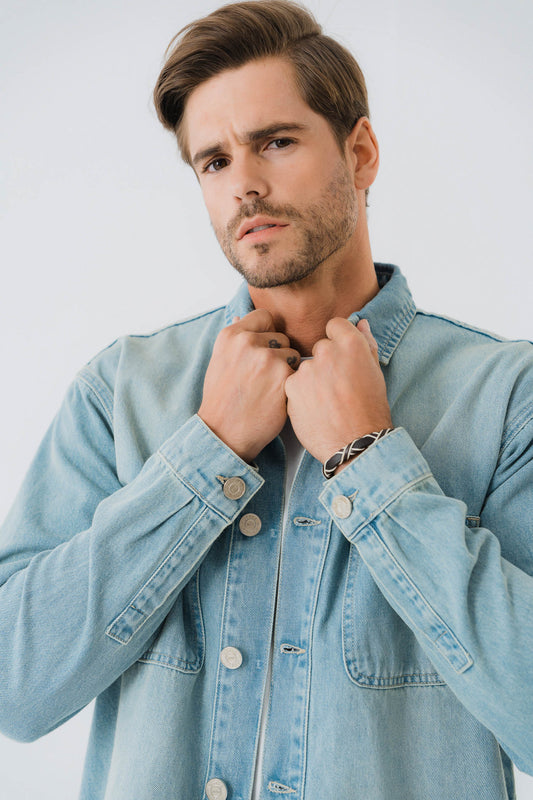 Vintage Blue Wash Denim Shirt - Hustle N Holla