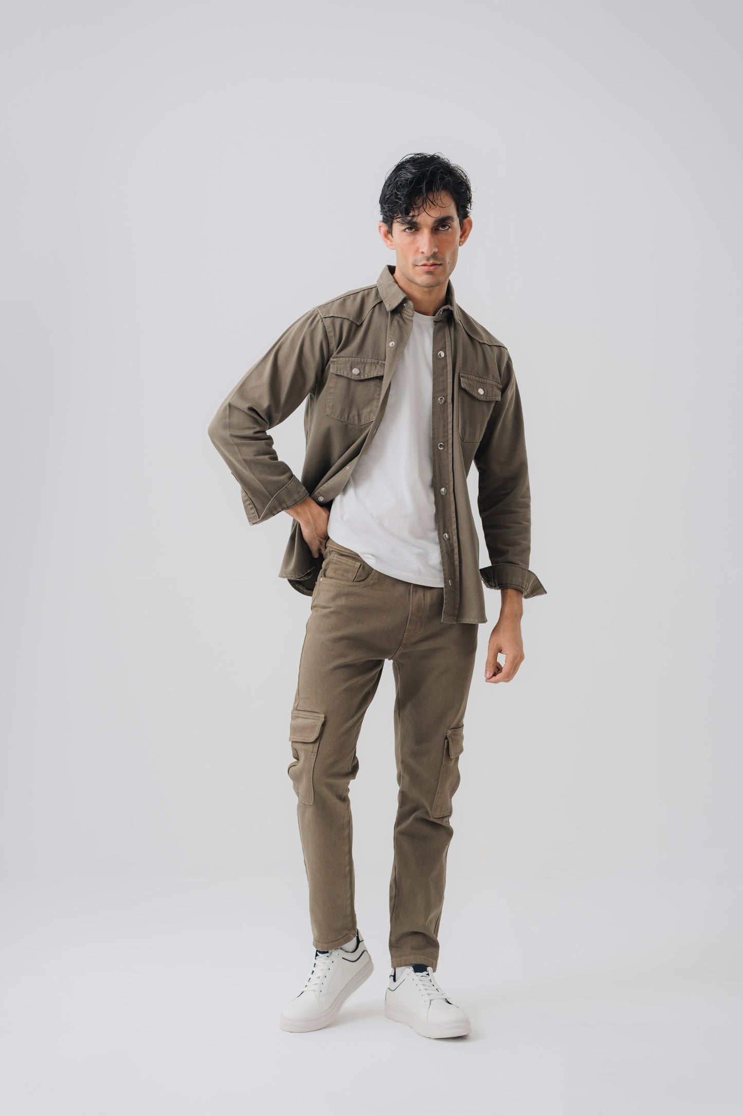 Khaki Denim Jeans - Hustle N Holla