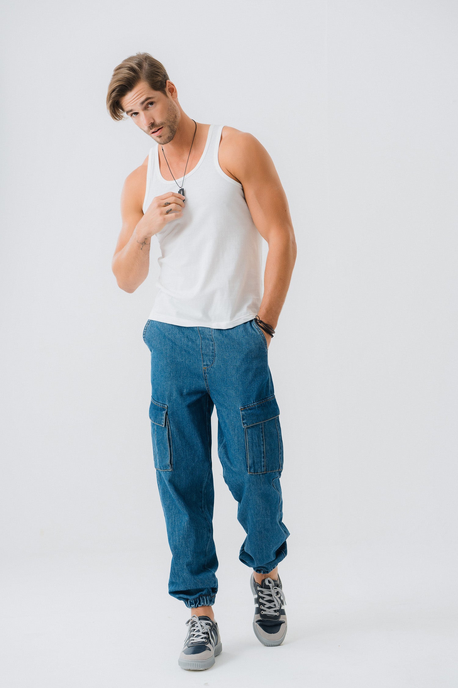 Everyday Blue Denim Joggers - Hustle N Holla