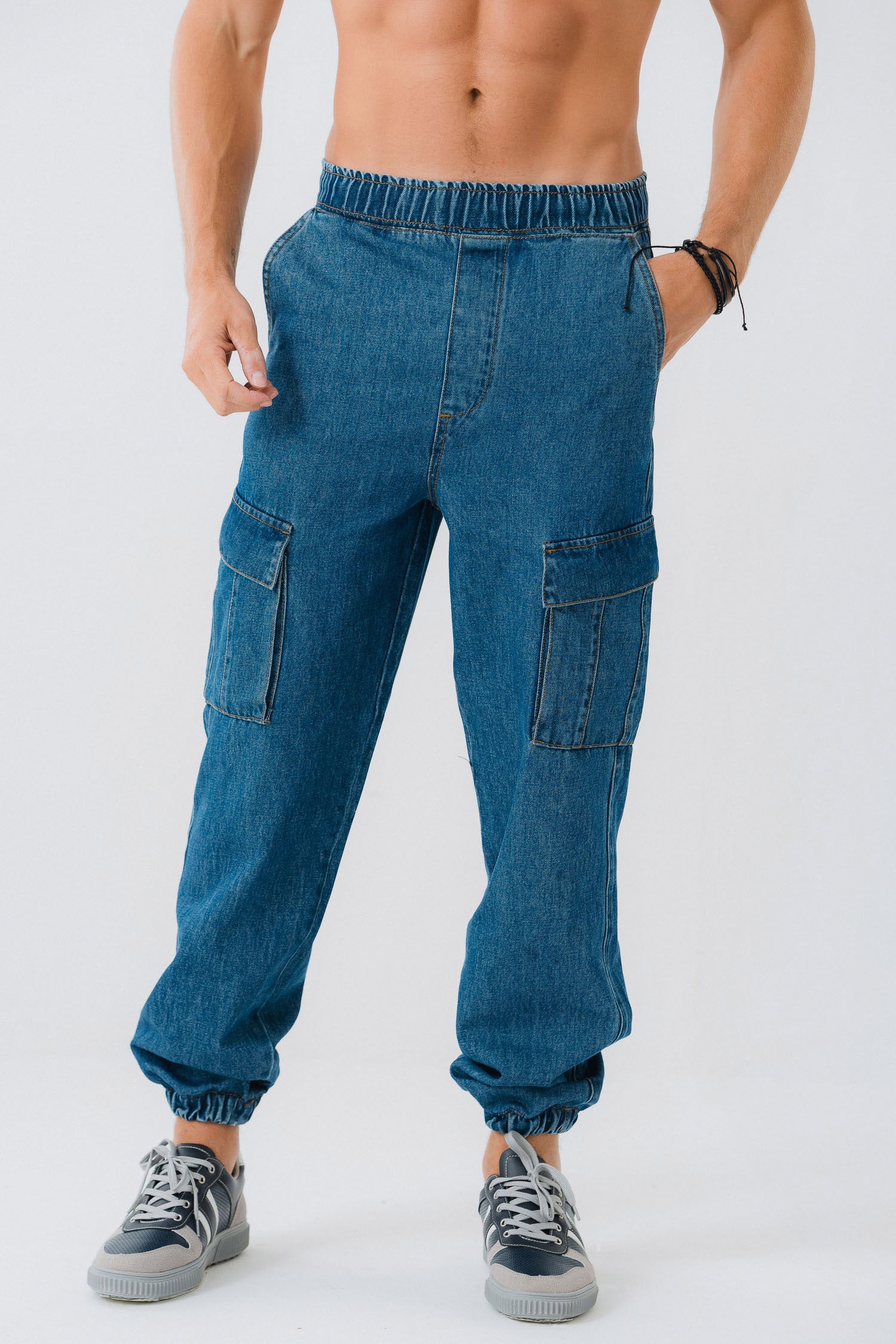 Everyday Blue Denim Joggers - Hustle N Holla