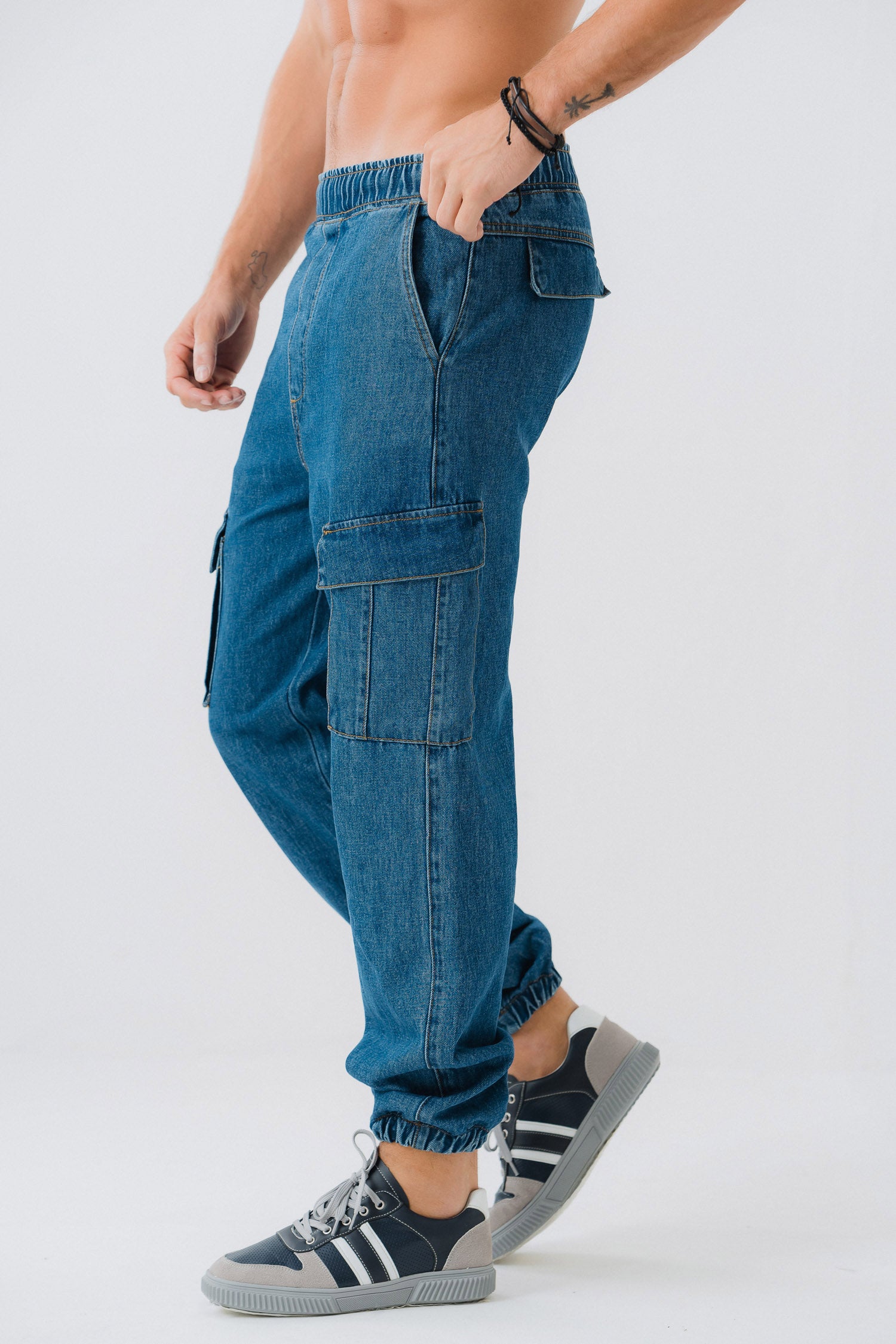 Everyday Blue Denim Joggers - Hustle N Holla