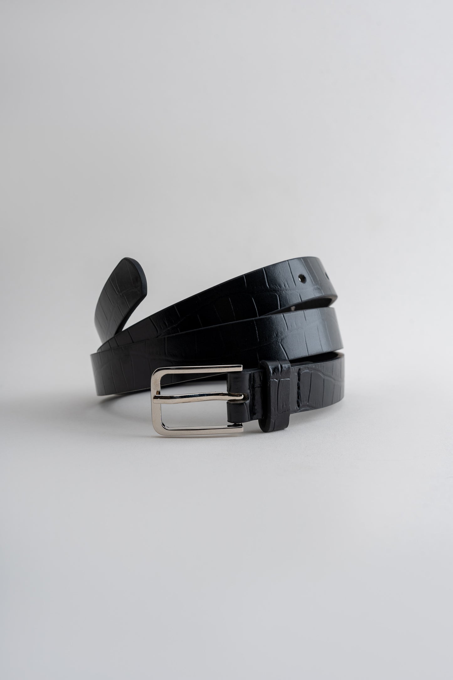 Black belt with silver buckle