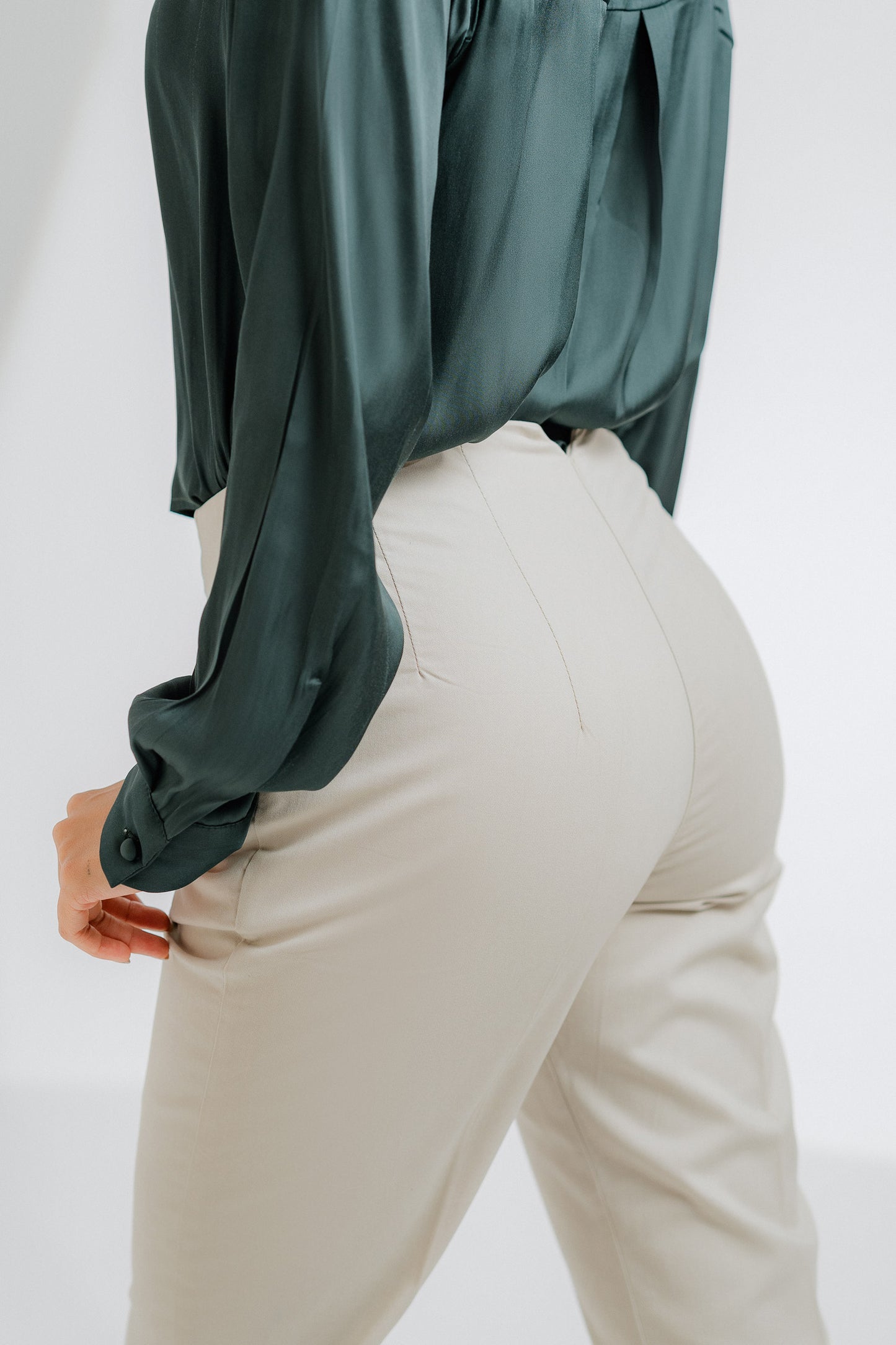 Tailored Slim Fit Beige Trousers - Hustle N Holla