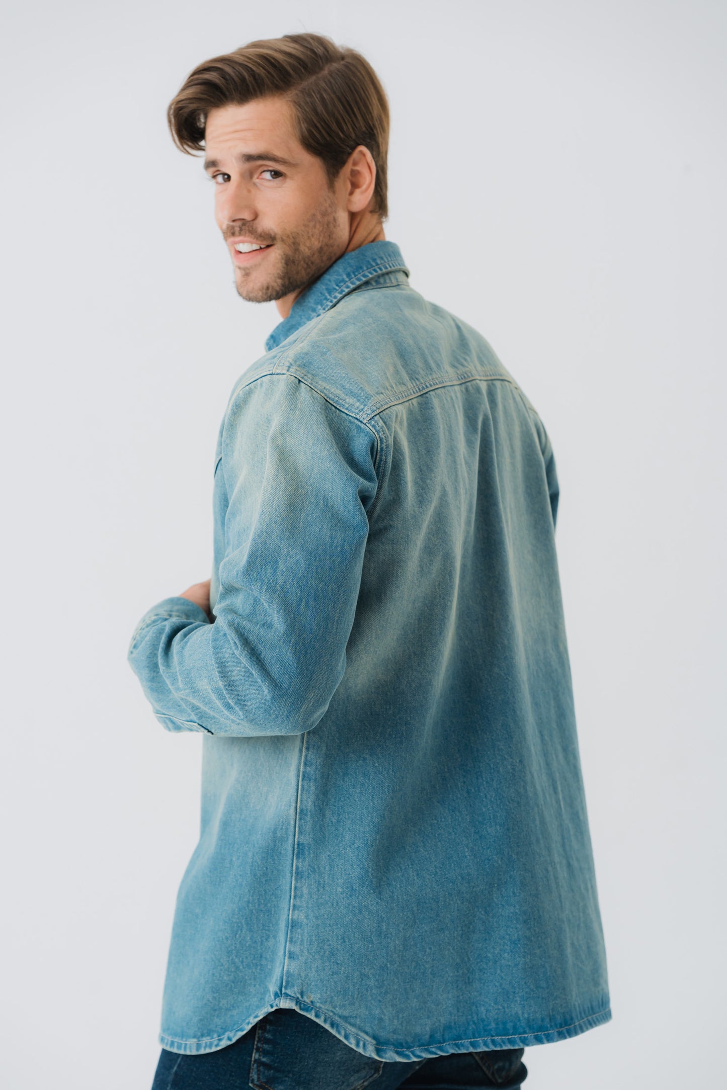 Vintage Wash Denim Shirt - Hustle N Holla