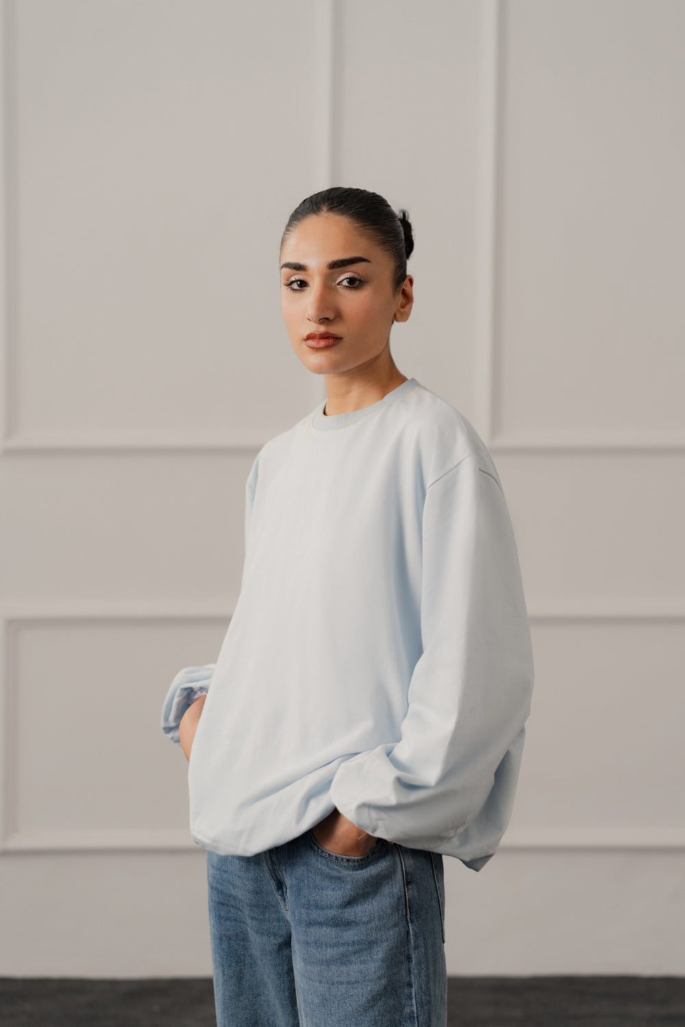 Sky Blue Balloon Fit Sweatshirt