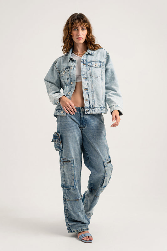 Blue Regular Fit Minor Fault Denim Jacket - Hustle N Holla