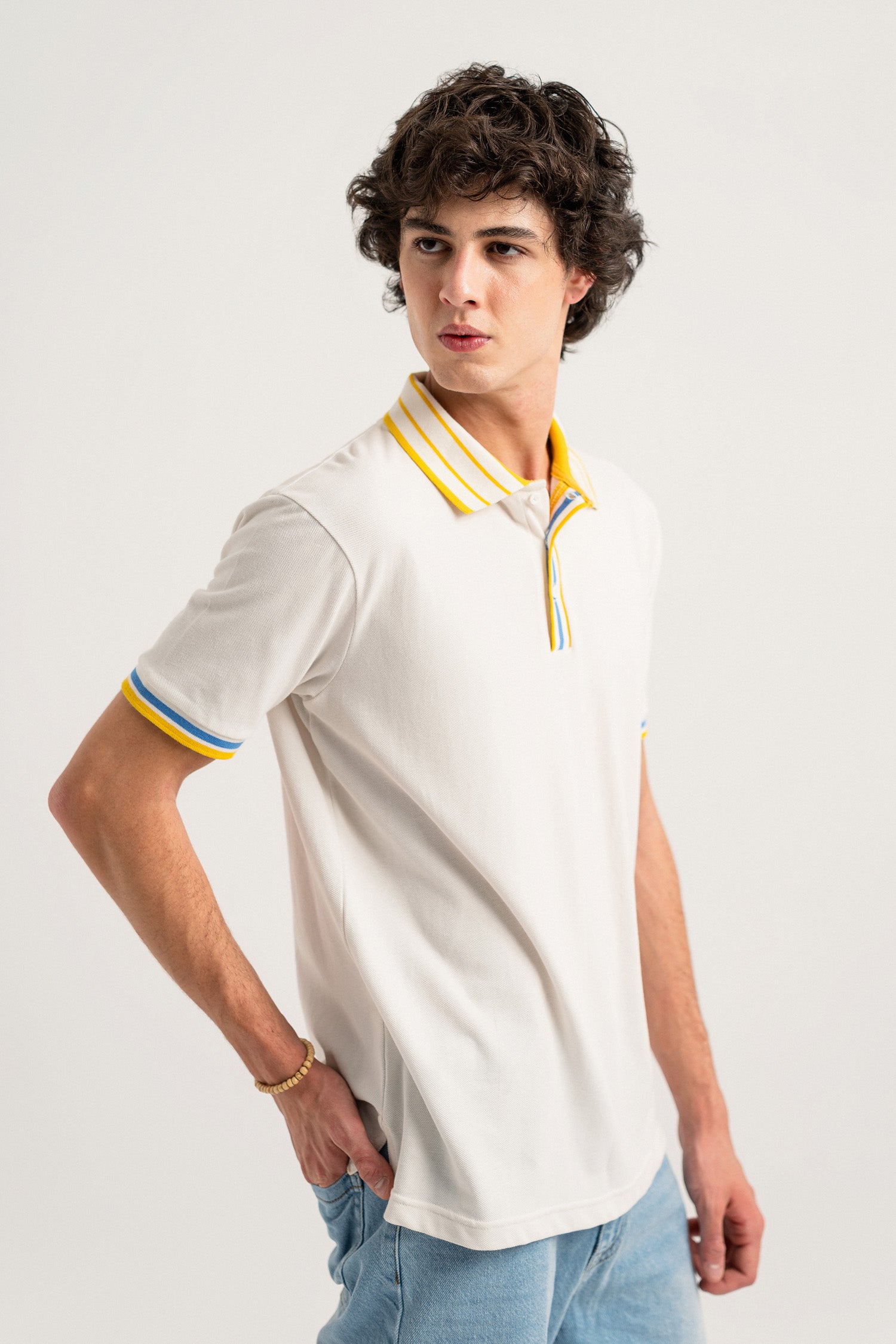 OFF White Half Sleeve Polo - Hustle N Holla