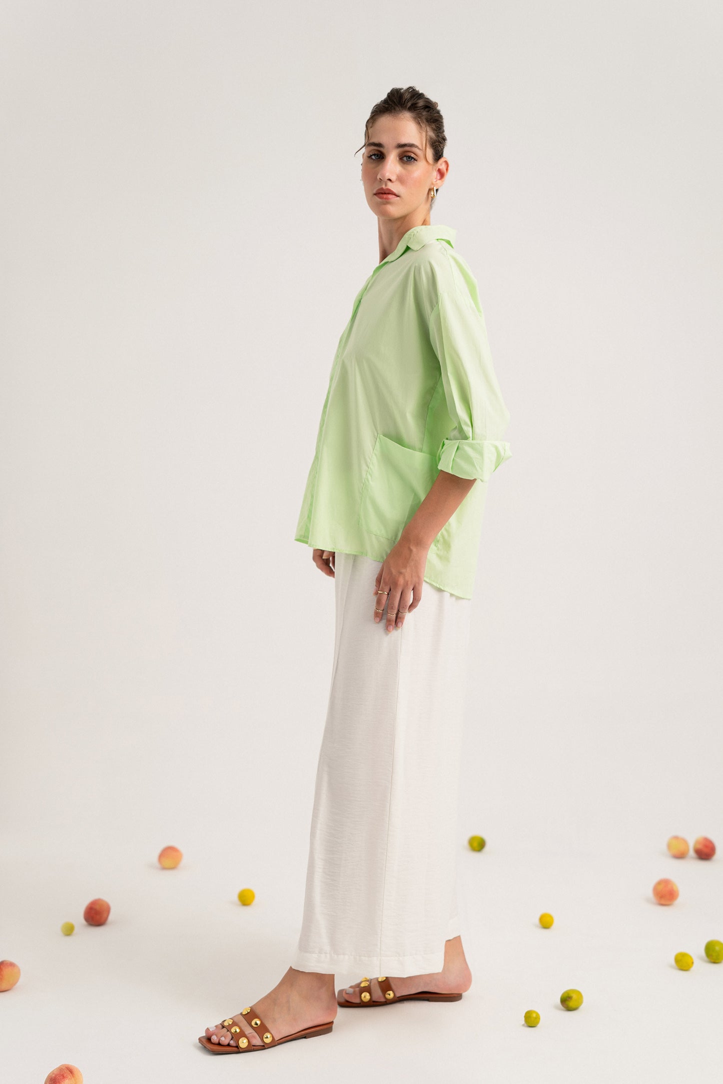 Lime Green Button Down Regular Minor Fault Fit Shirt - Hustle N Holla
