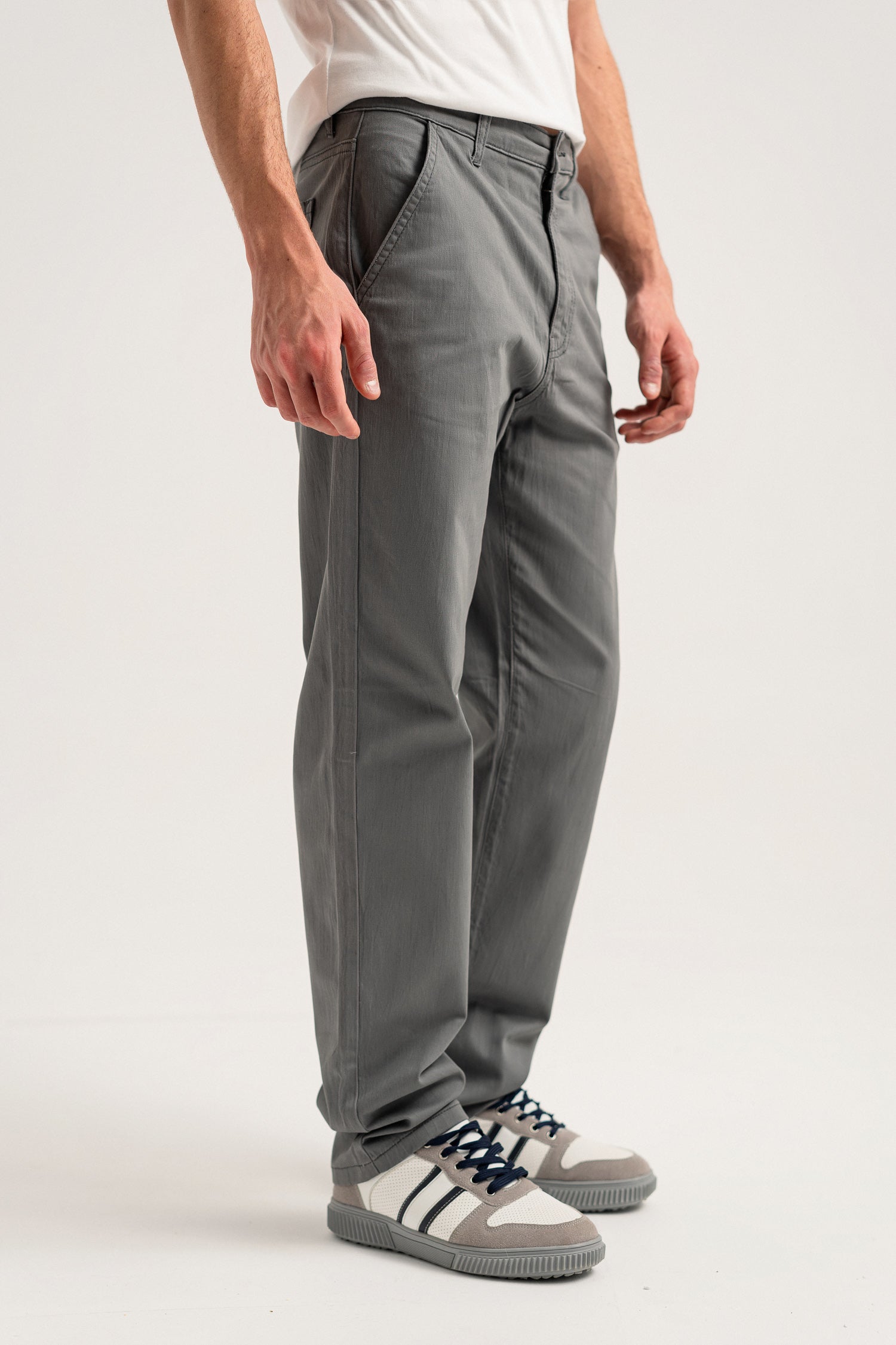 Charcoal Grey Regular Fit Minor Fault Chino Pants - Hustle N Holla